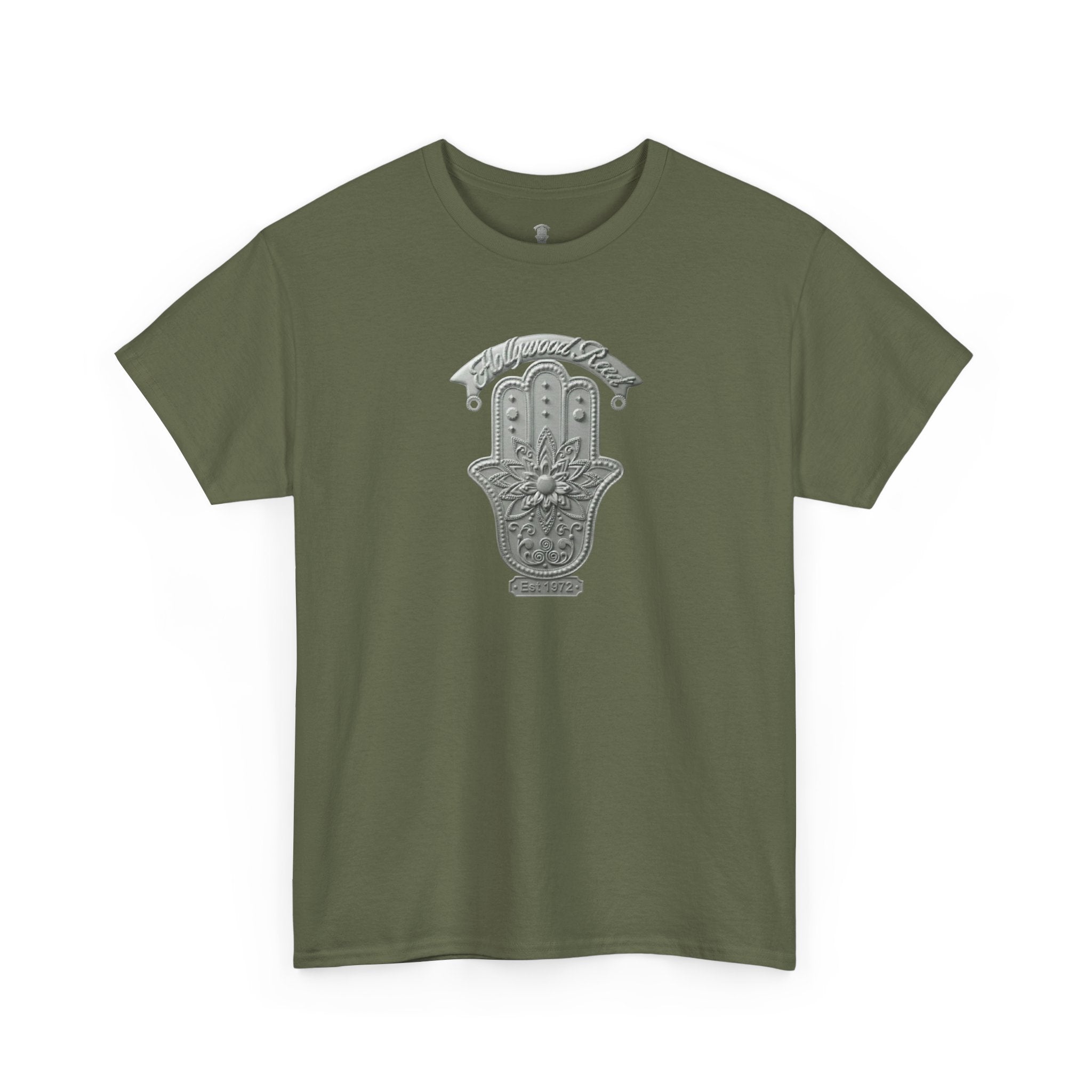 The Hollywood Reed Logo Hamsa Hand Tee — Protective Amulet Graphic T‑Shirt