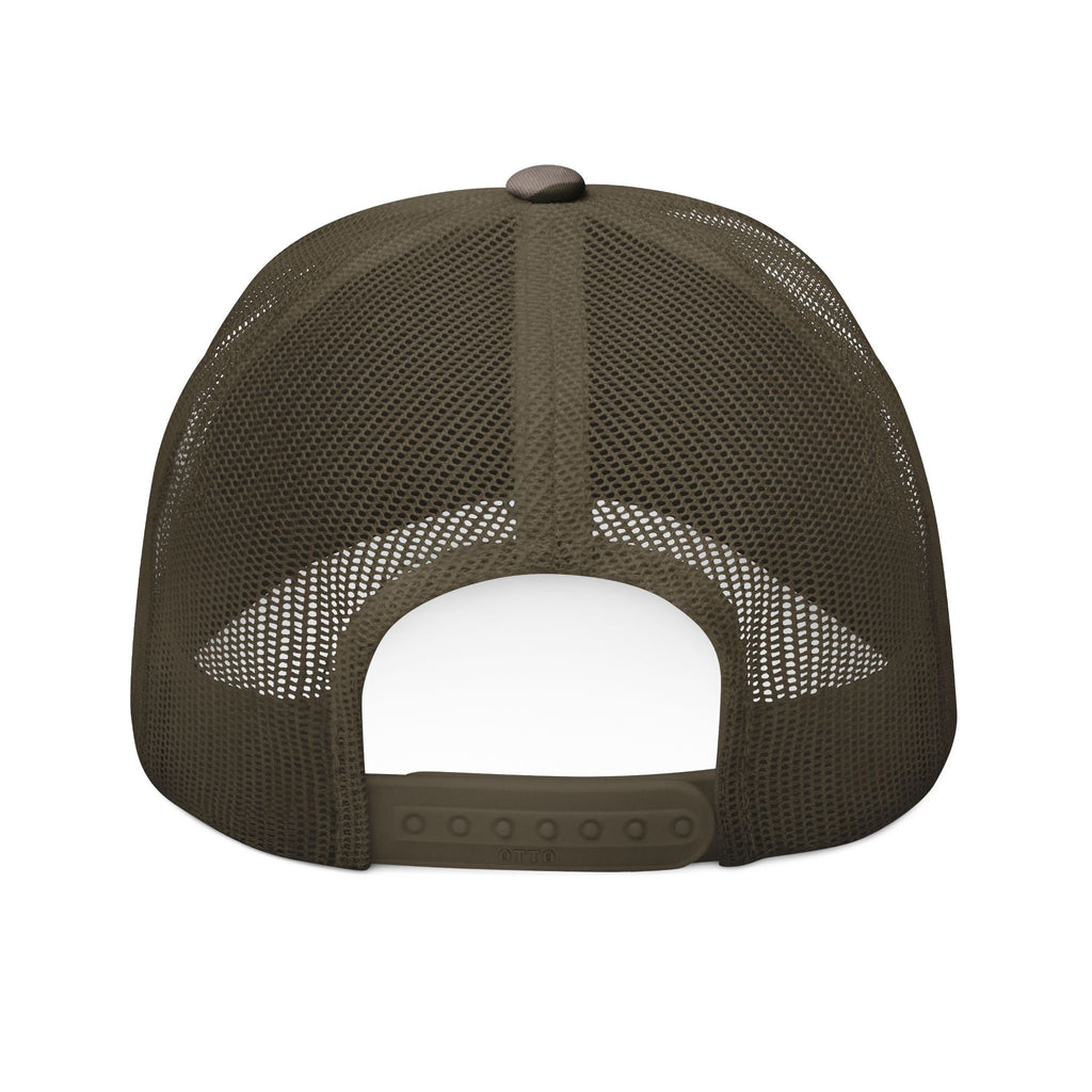 Camouflage Trucker Hat — Embroidered Orange Initials (HR)