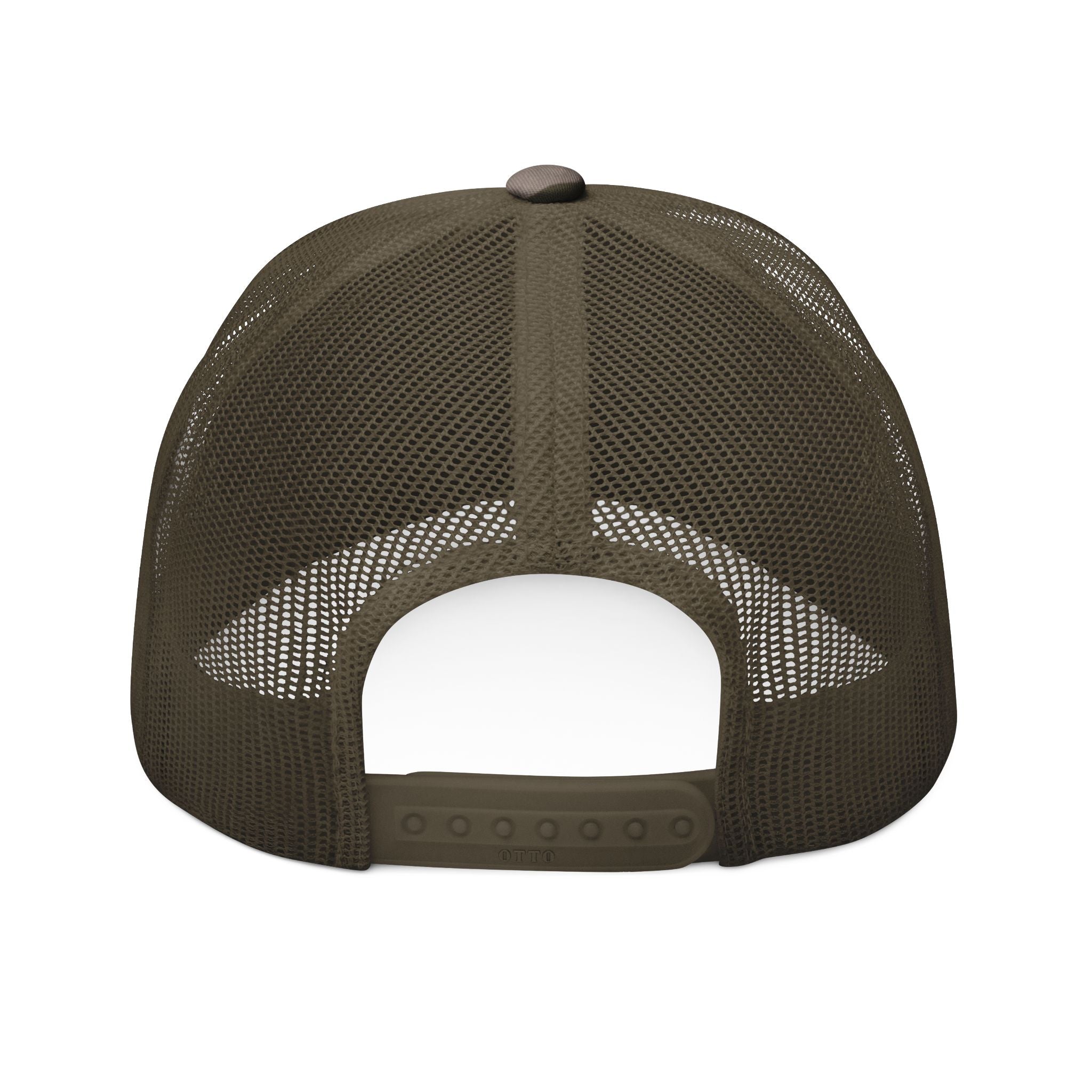 Camouflage Trucker Hat — Embroidered Orange Initials (HR)