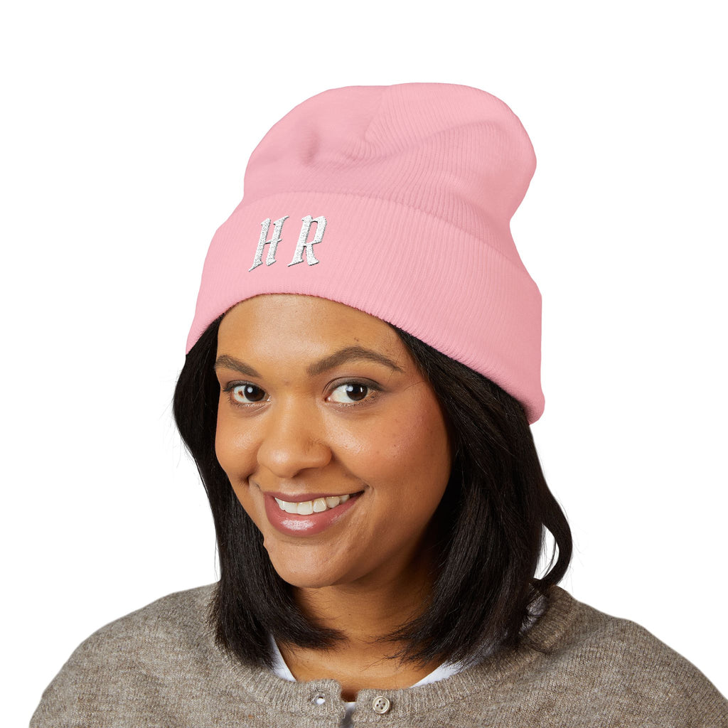 Hollywood Reed "HR" Beenie Embroidered Monogram HR Winter Hat