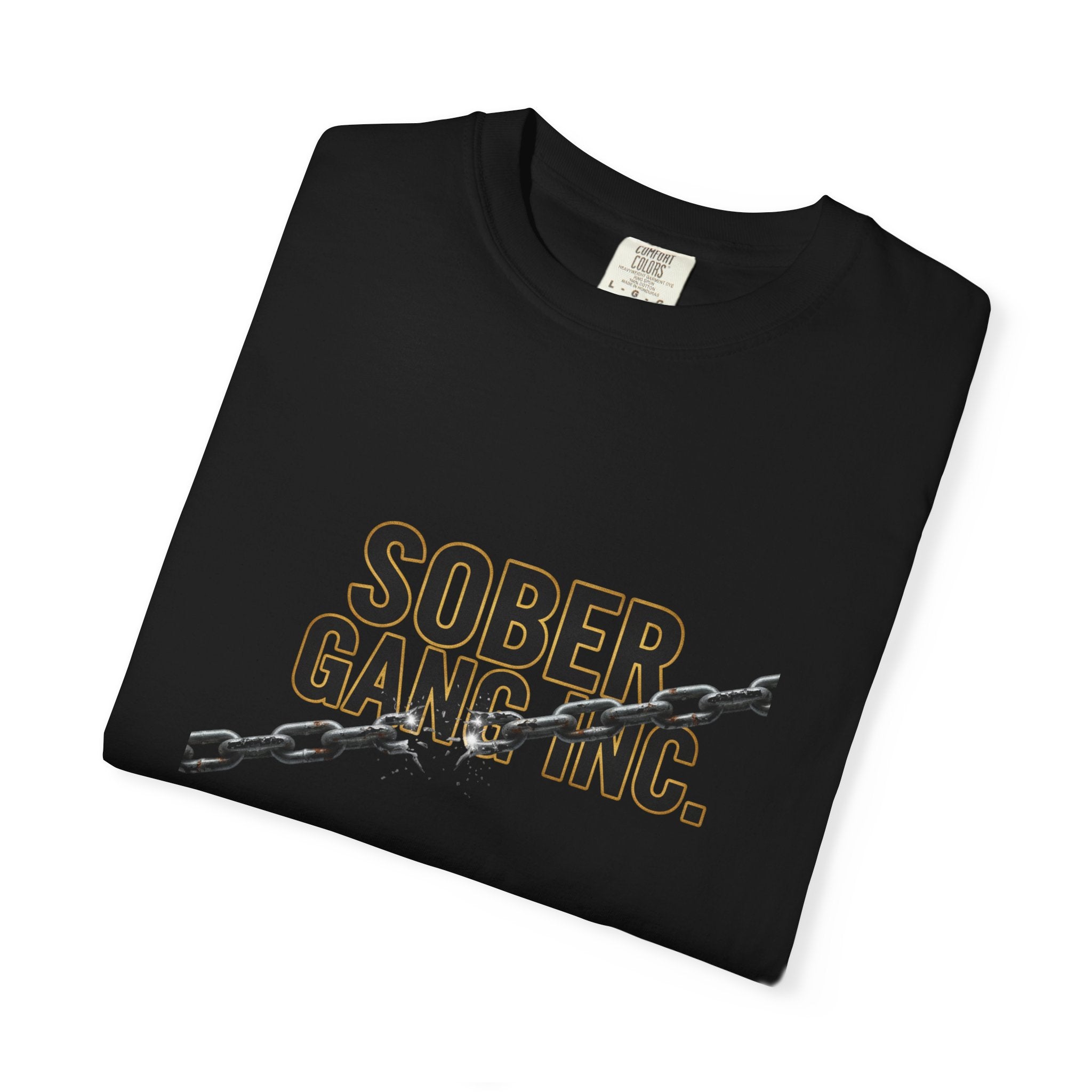 Sober Gang Inc. Graphic T-Shirt — Recovery Support Tee with Broken Chain Design