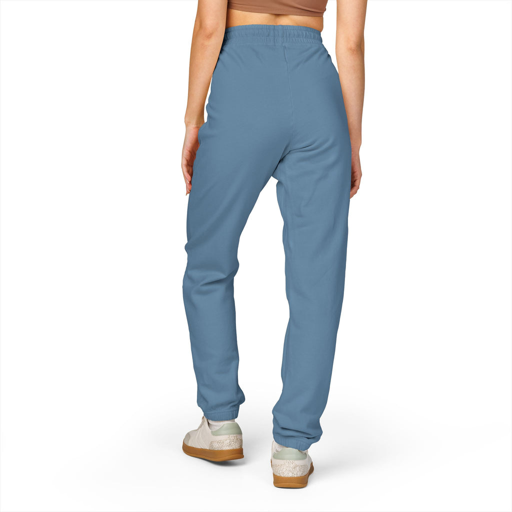 Fleece Sweatpants — Olive Relaxed Joggers with Chest Graphic