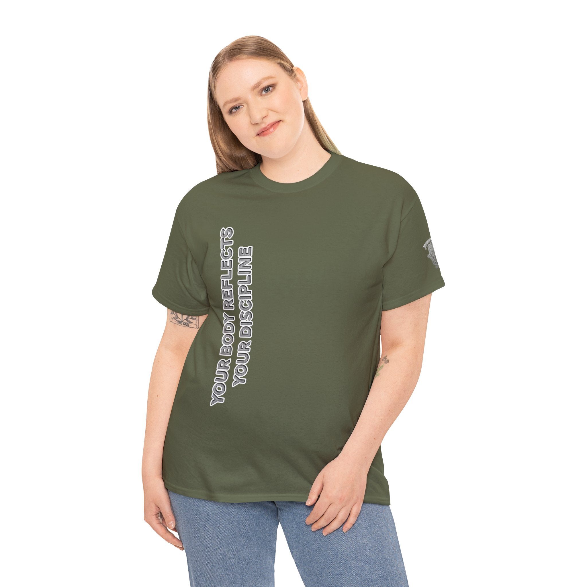 Motivational Fitness Tee — “Your Body Reflects Your Discipline” Training Shirt