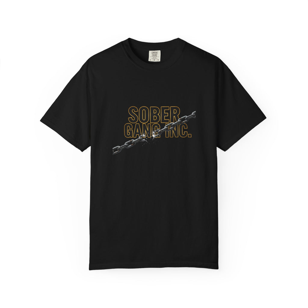 Sober Gang Inc. Graphic T-Shirt — Recovery Support Tee with Broken Chain Design