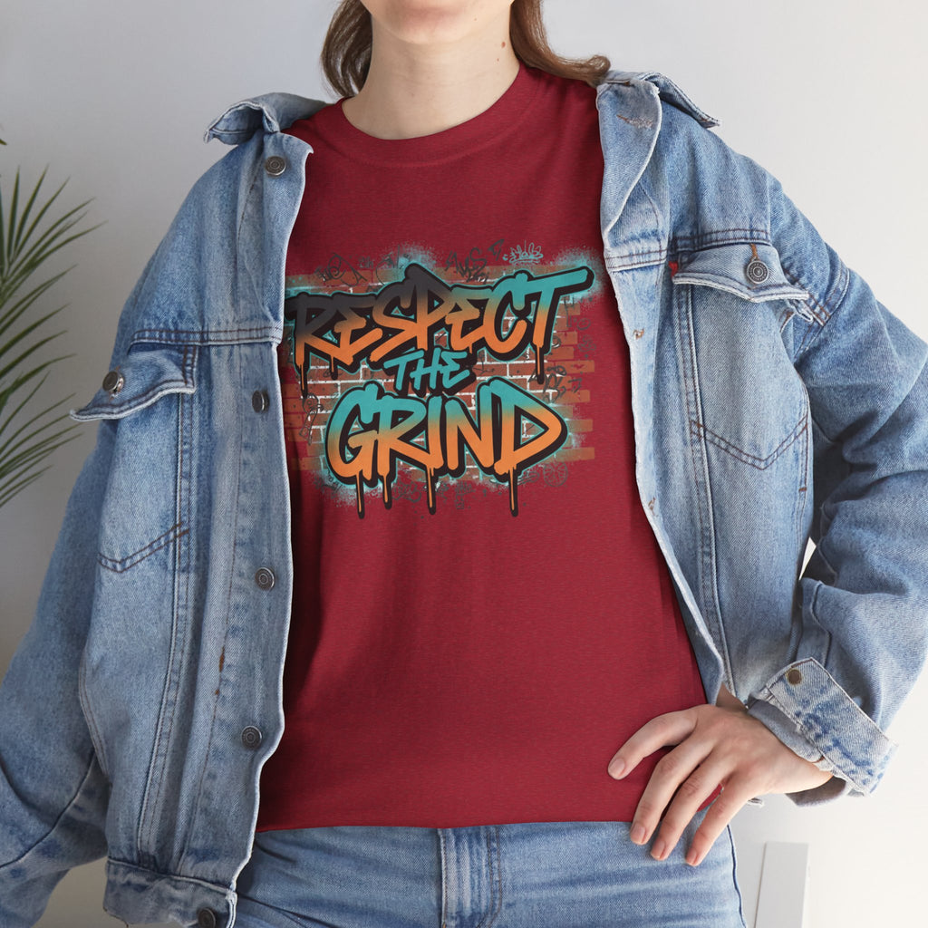 Respect the Grind Graffiti Tee — Urban Motivational Streetwear T‑Shirt