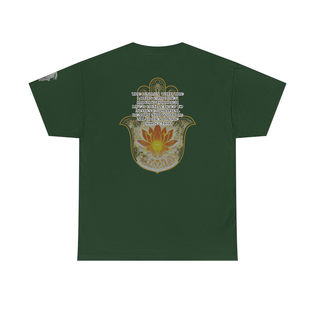 Hamsa Lotus T-Shirt — Spiritual Protection T-Shirt with Lotus and Hamsa Design
