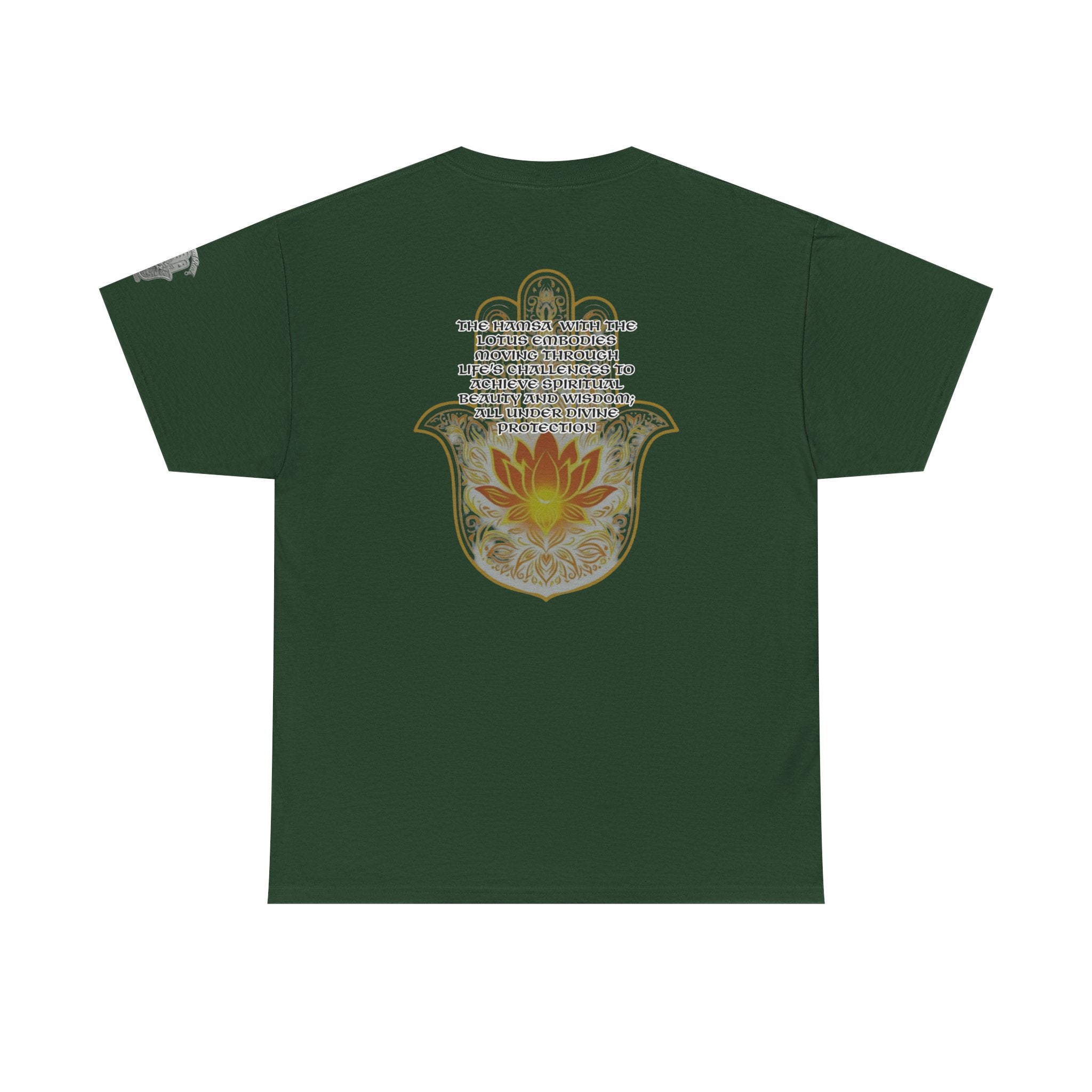 Hamsa Lotus T-Shirt — Spiritual Protection T-Shirt with Lotus and Hamsa Design