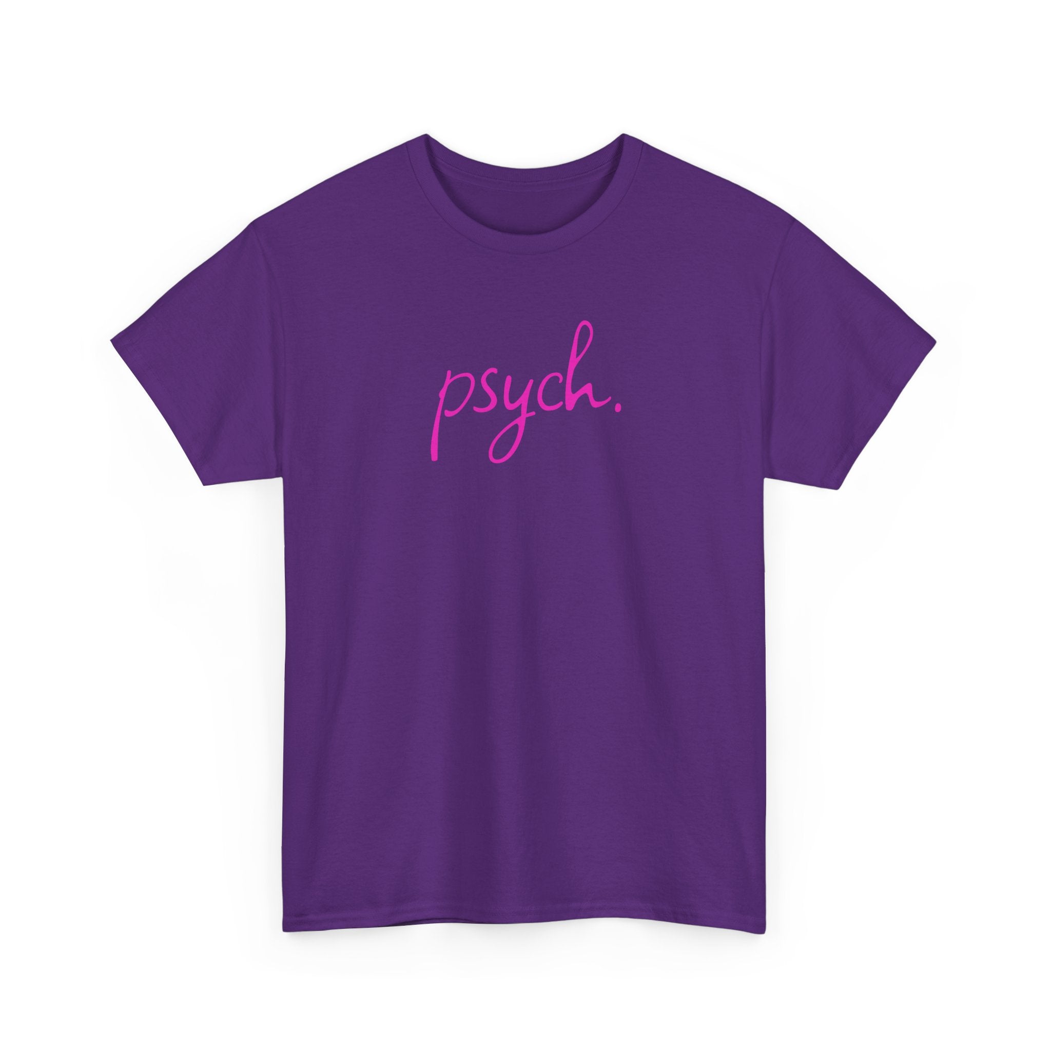 Psych Script T‑Shirt — Minimal Pink "psych." Tee for Psych Students & Mental Health Advocates
