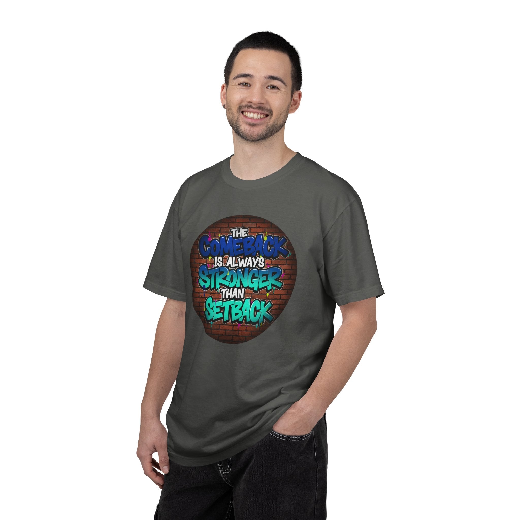 Inspirational Graffiti T-Shirt — “The Comeback Is Always Stronger Than The Setback”