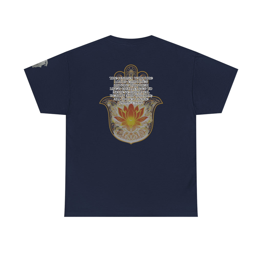 Hamsa Lotus T-Shirt — Spiritual Protection T-Shirt with Lotus and Hamsa Design
