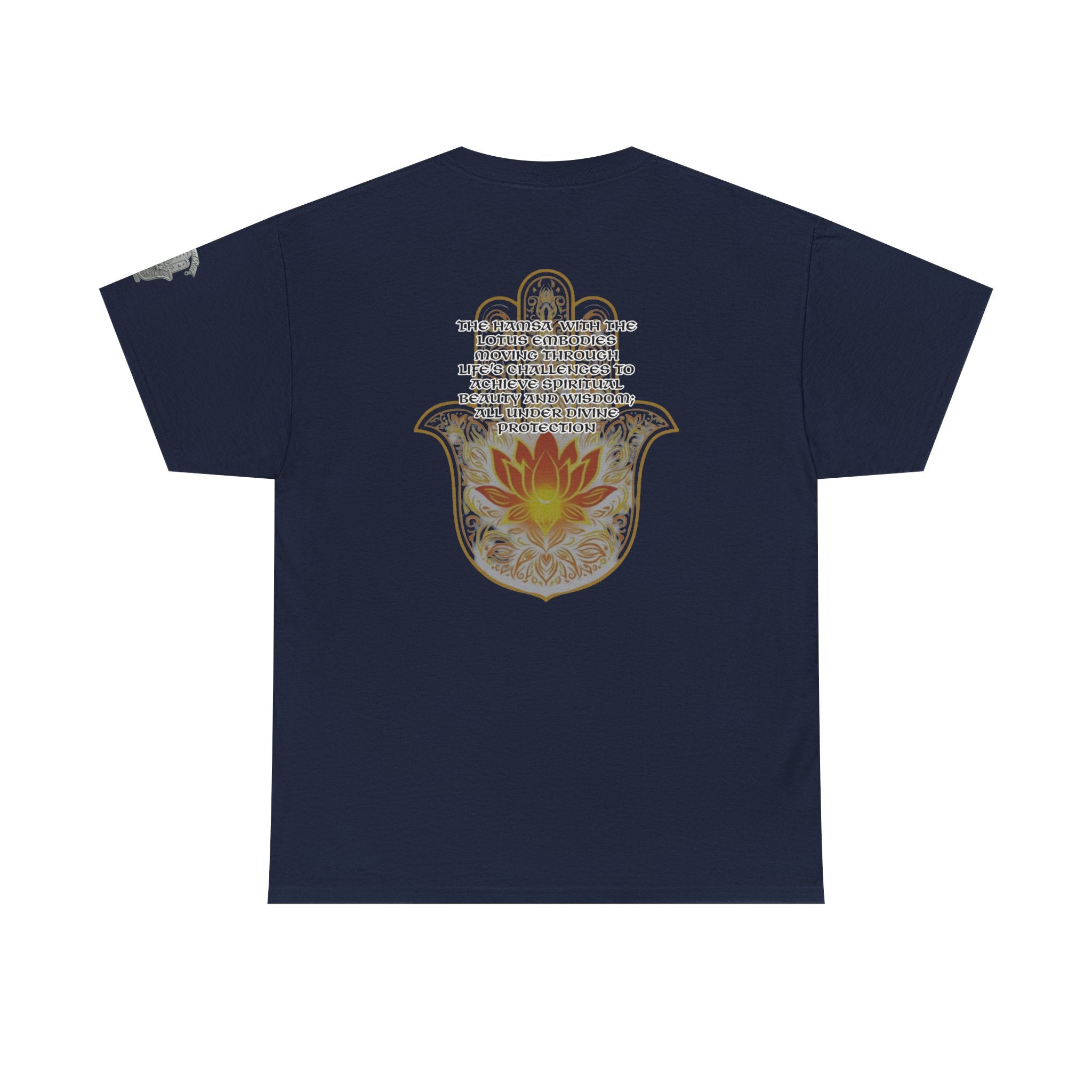 Hamsa Lotus T-Shirt — Spiritual Protection T-Shirt with Lotus and Hamsa Design