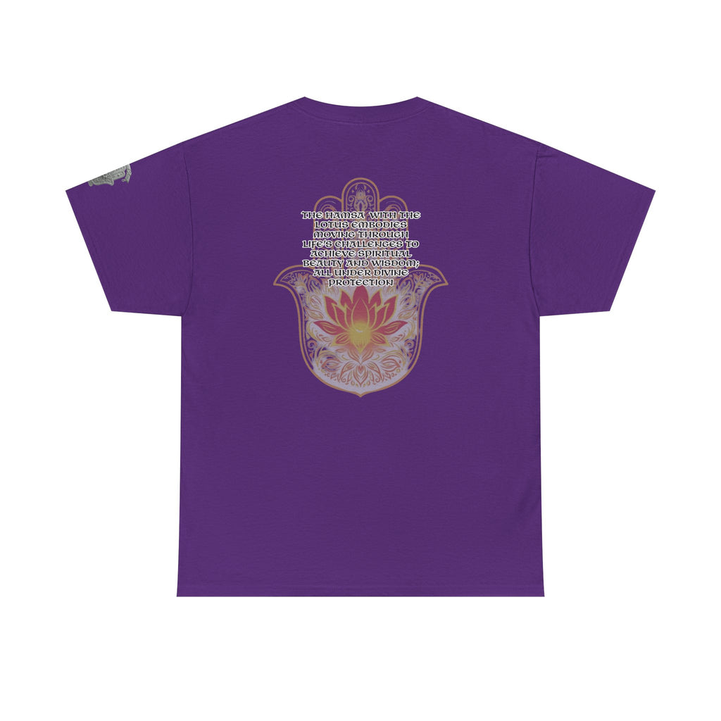 Hamsa Lotus T-Shirt — Spiritual Protection T-Shirt with Lotus and Hamsa Design