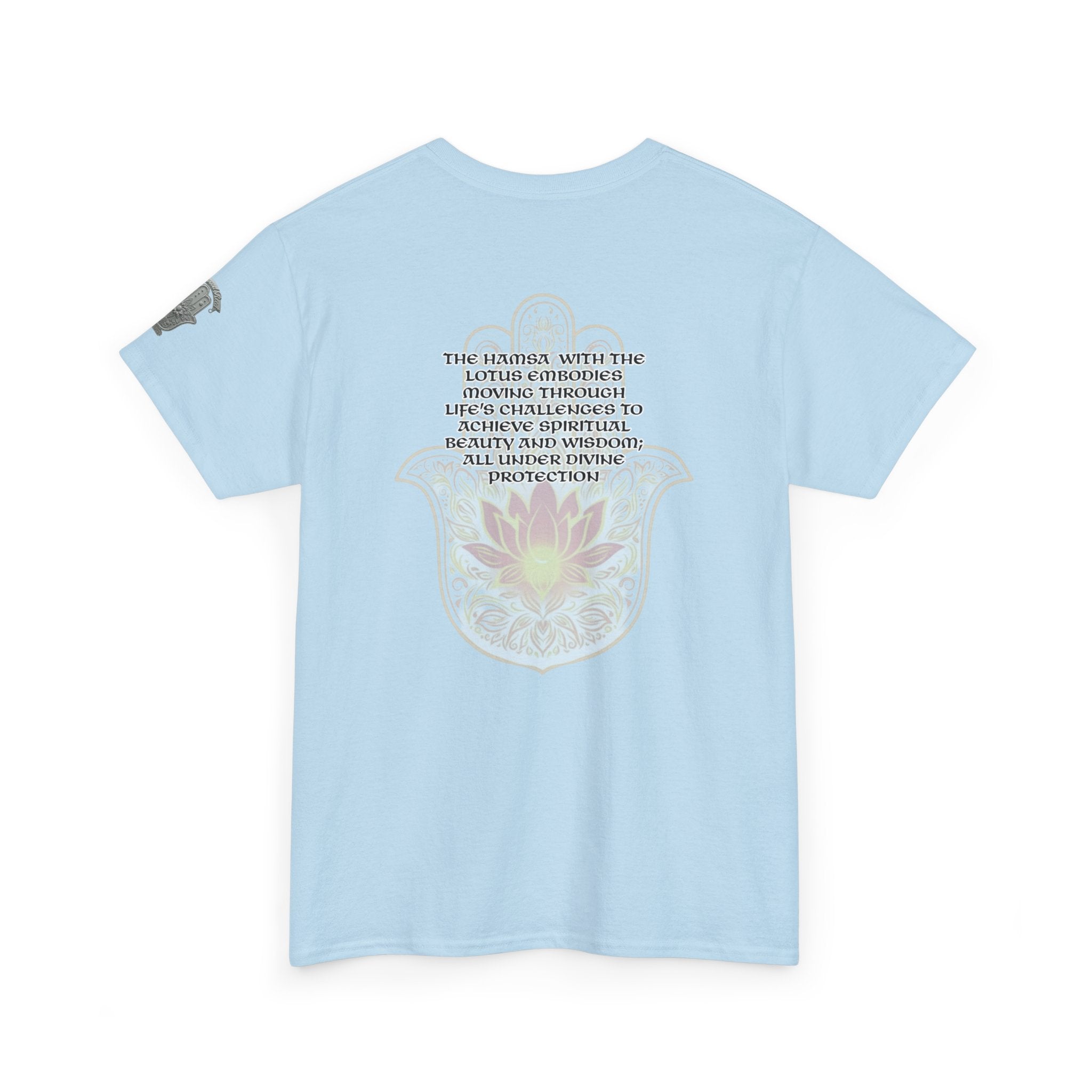 Hamsa Lotus T-Shirt — Spiritual Protection T-Shirt with Lotus and Hamsa Design