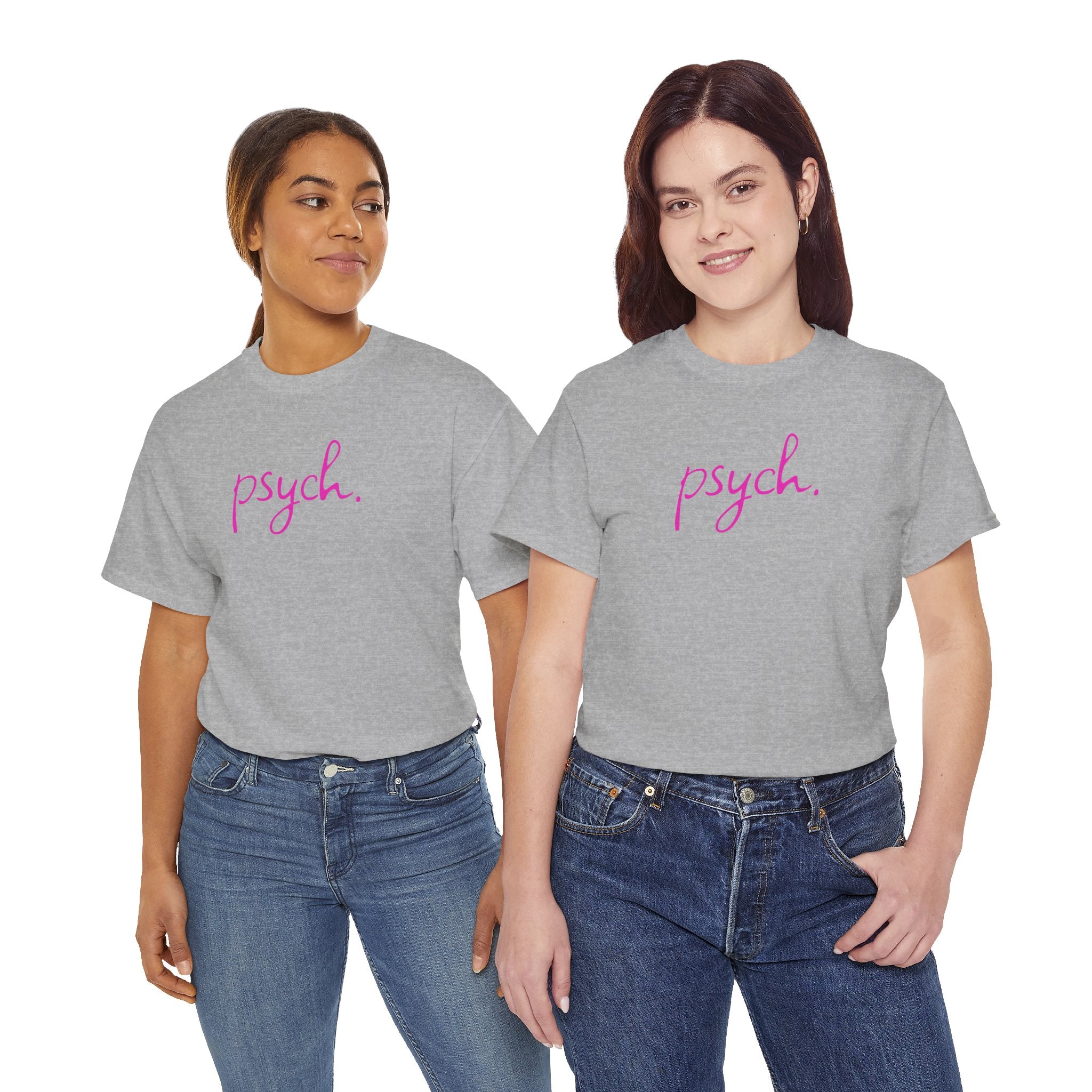Psych Script T‑Shirt — Minimal Pink "psych." Tee for Psych Students & Mental Health Advocates