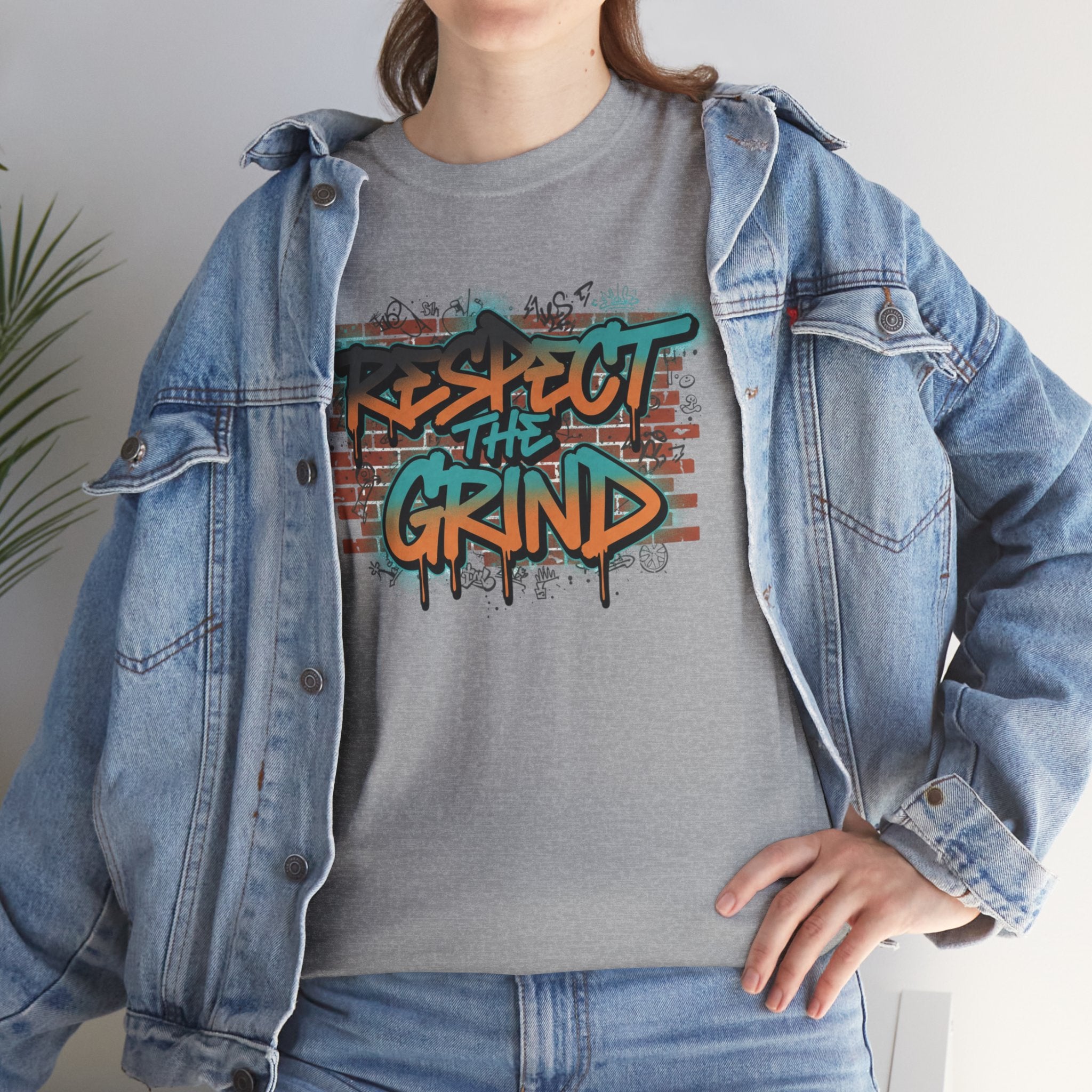 Respect the Grind Graffiti Tee — Urban Motivational Streetwear T‑Shirt