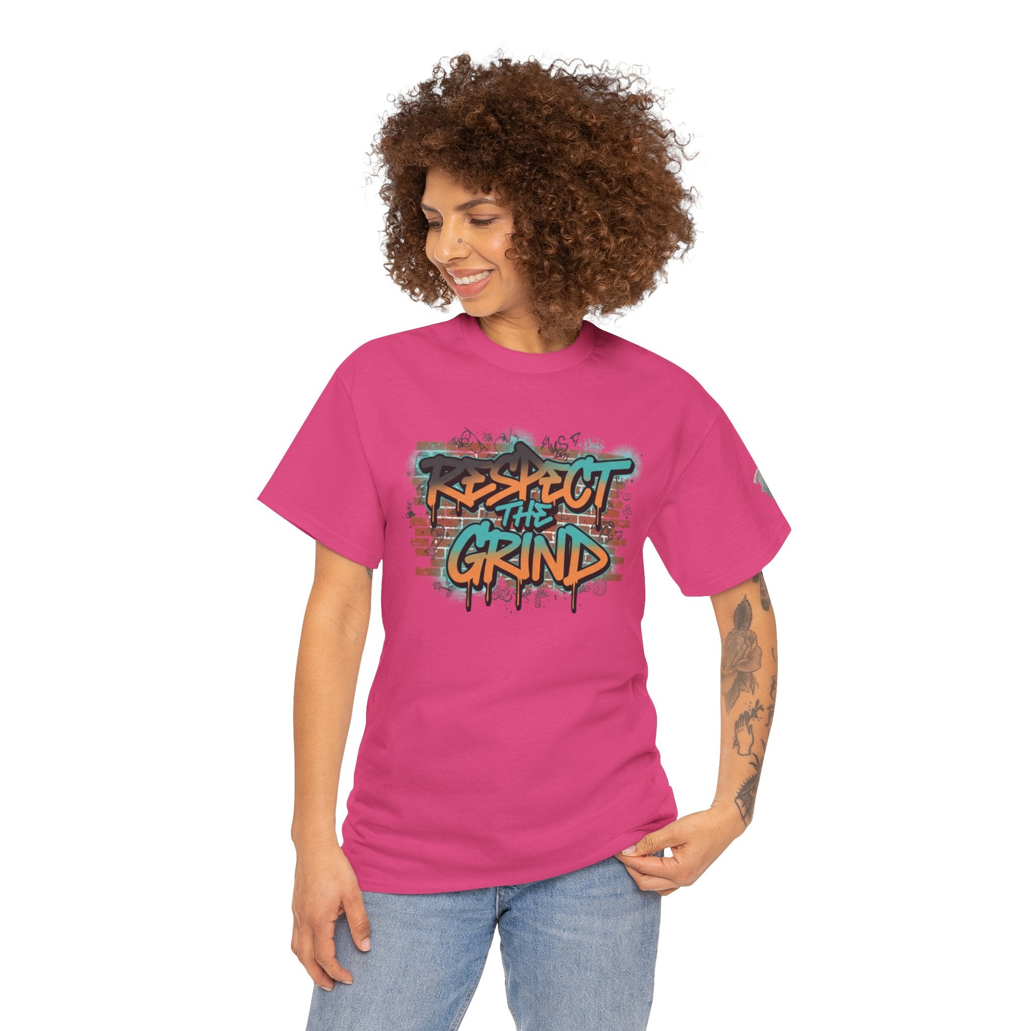 Respect the Grind Graffiti Tee — Urban Motivational Streetwear T‑Shirt