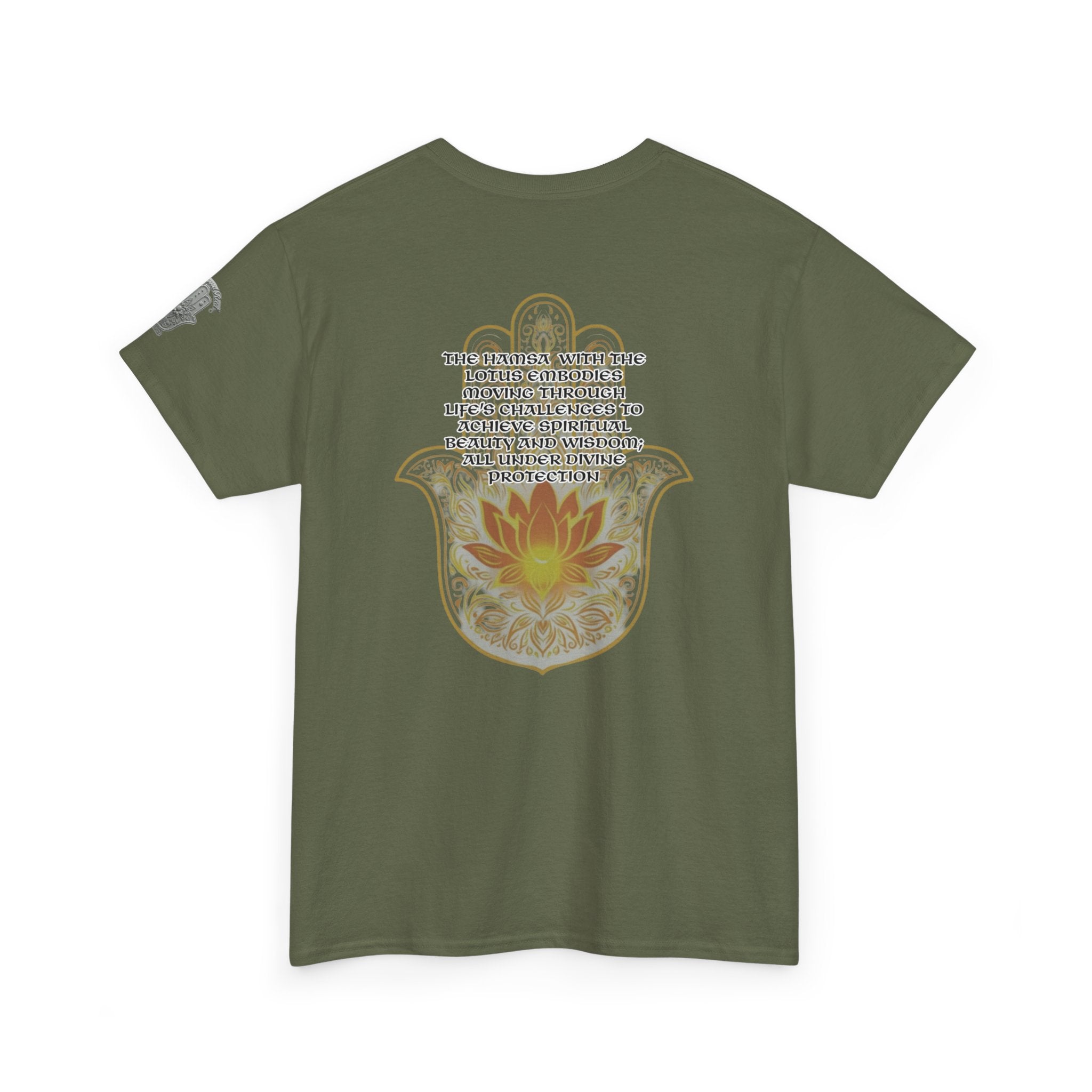 Hamsa Lotus T-Shirt — Spiritual Protection T-Shirt with Lotus and Hamsa Design