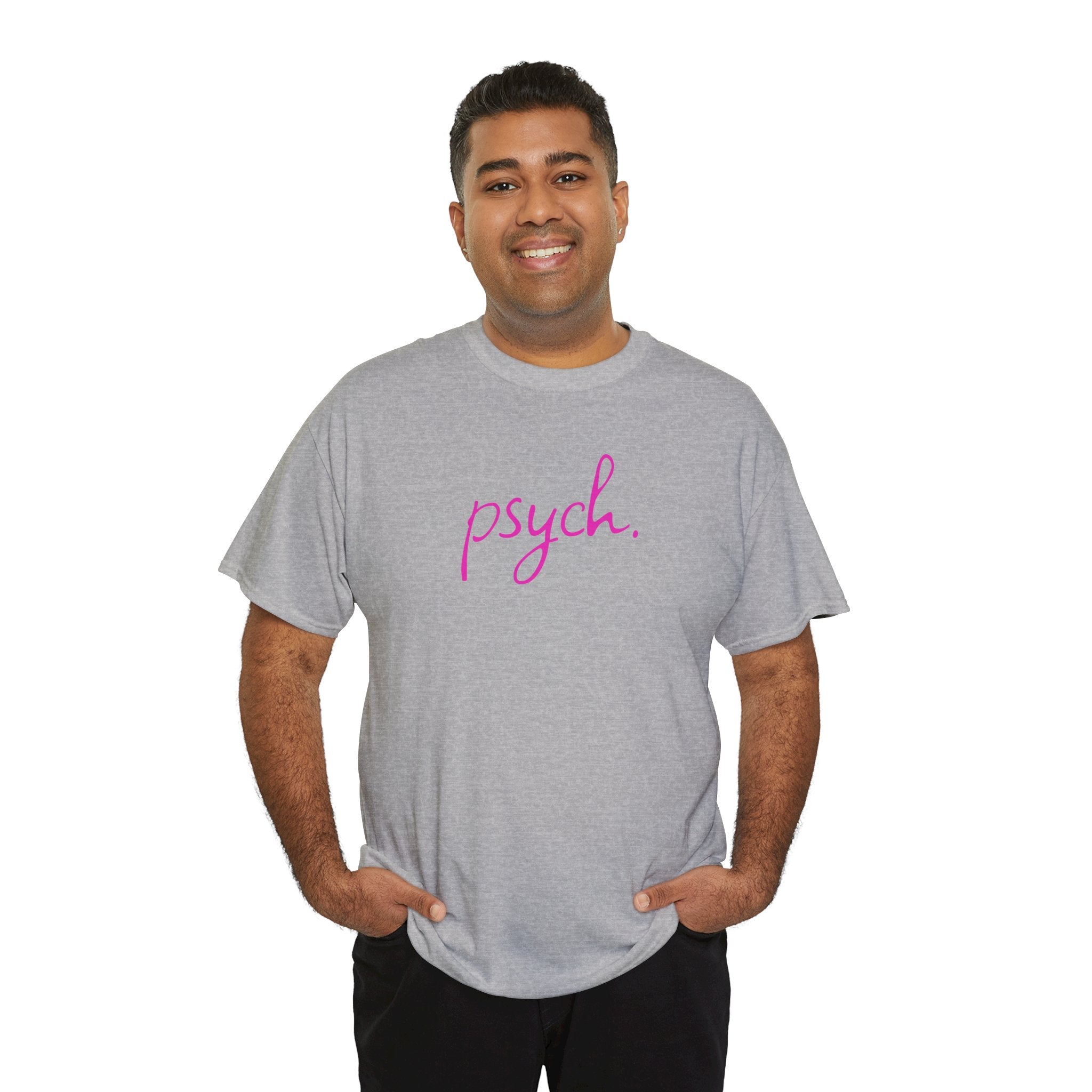 Psych Script T‑Shirt — Minimal Pink "psych." Tee for Psych Students & Mental Health Advocates