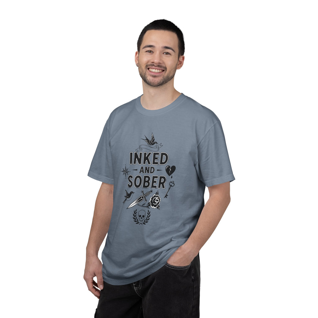 Inked and Sober T-Shirt — Tattoo Recovery Tee for Sobriety Support