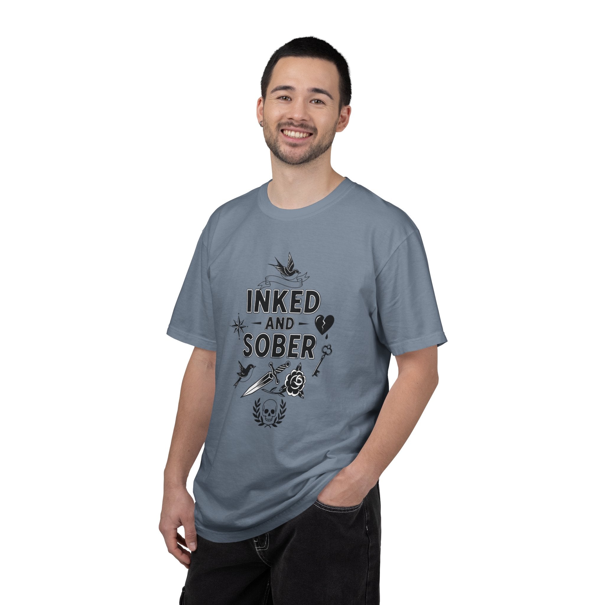 Inked and Sober T-Shirt — Tattoo Recovery Tee for Sobriety Support