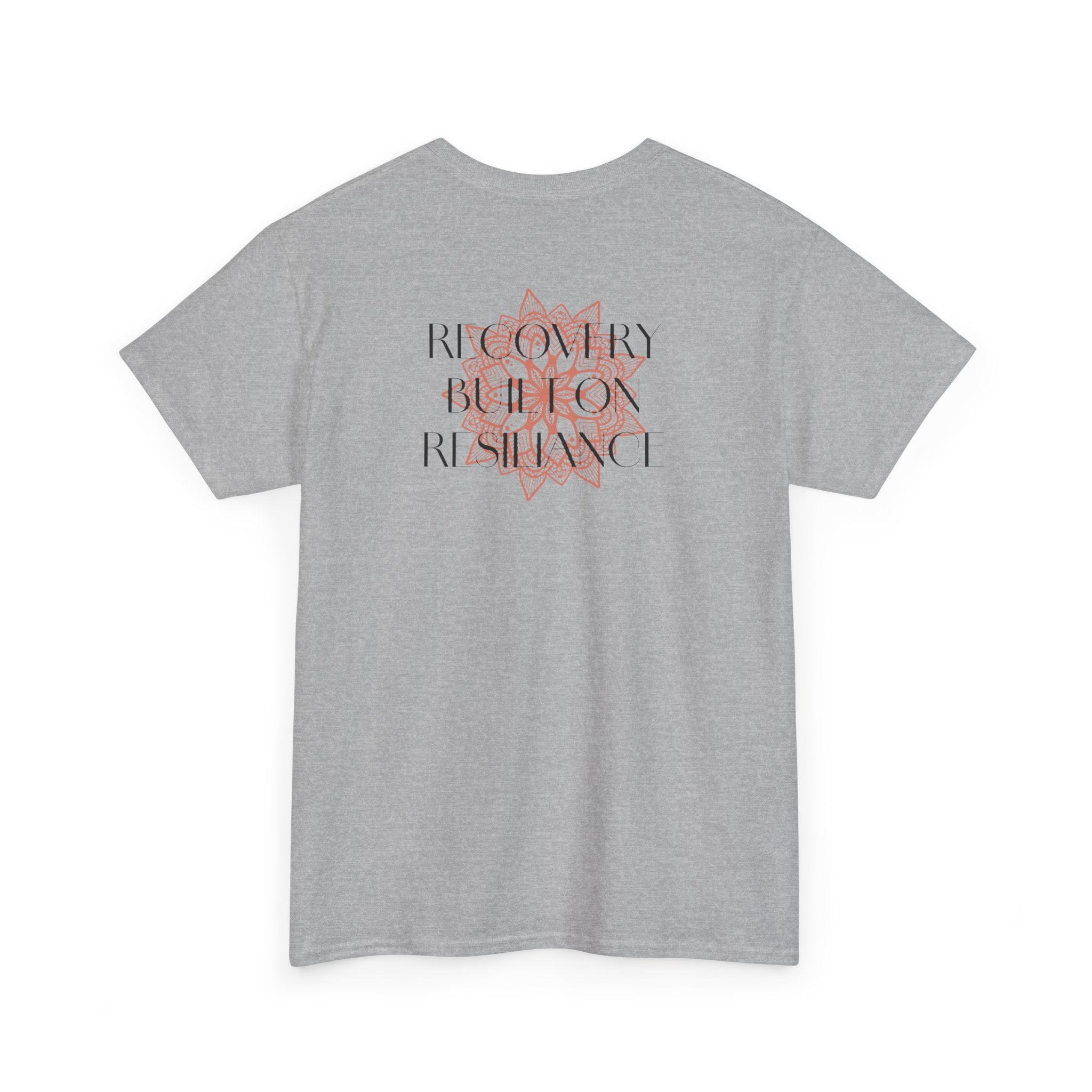 Recovery Built on Resilience Tee — Minimal Lotus Graphic Motivational T‑Shirt