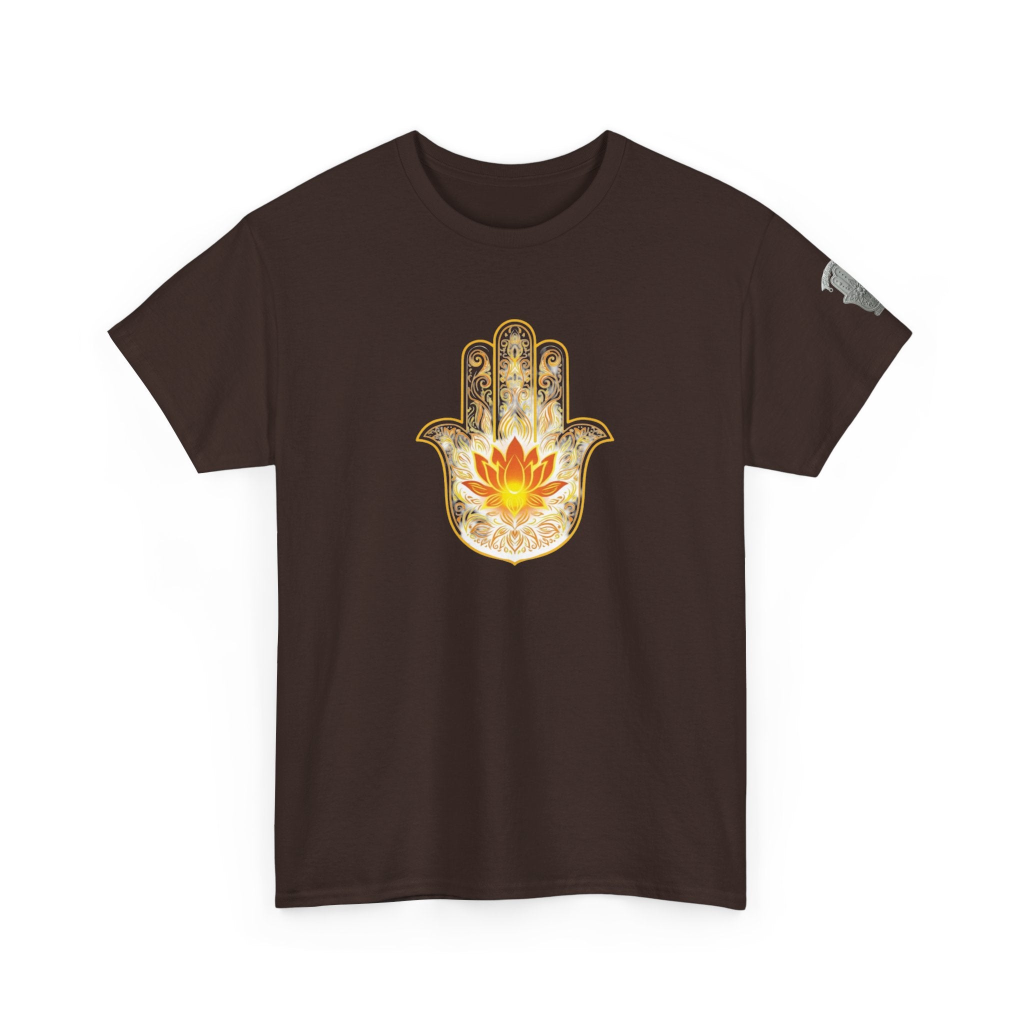 Hamsa Lotus T-Shirt — Spiritual Protection T-Shirt with Lotus and Hamsa Design