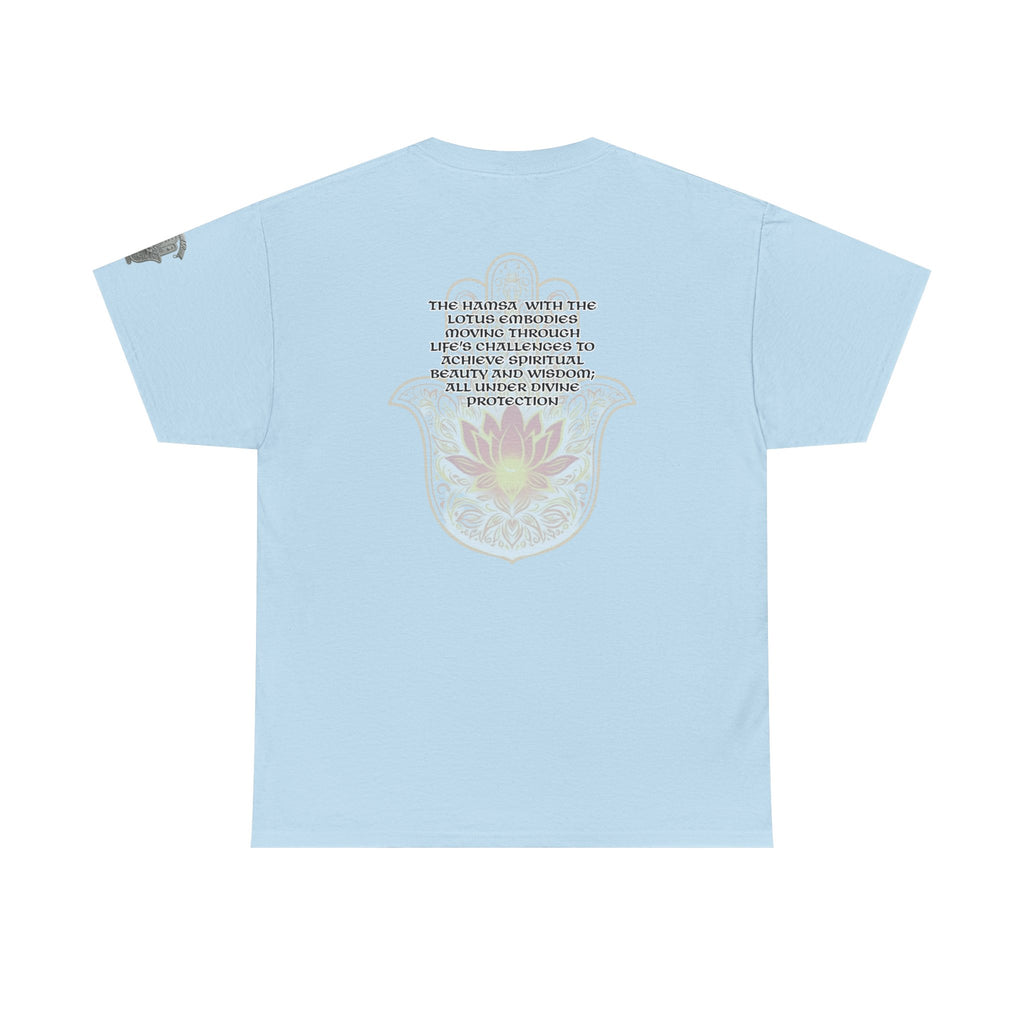 Hamsa Lotus T-Shirt — Spiritual Protection T-Shirt with Lotus and Hamsa Design