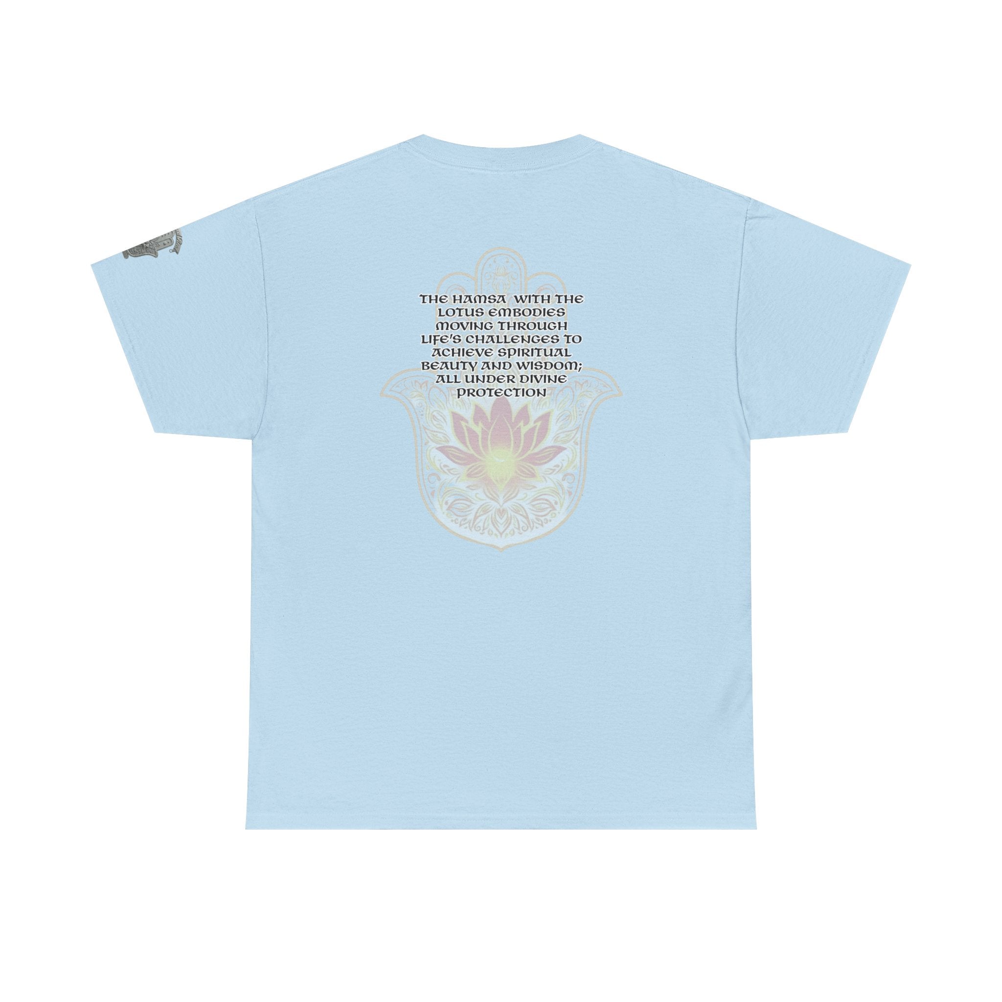 Hamsa Lotus T-Shirt — Spiritual Protection T-Shirt with Lotus and Hamsa Design