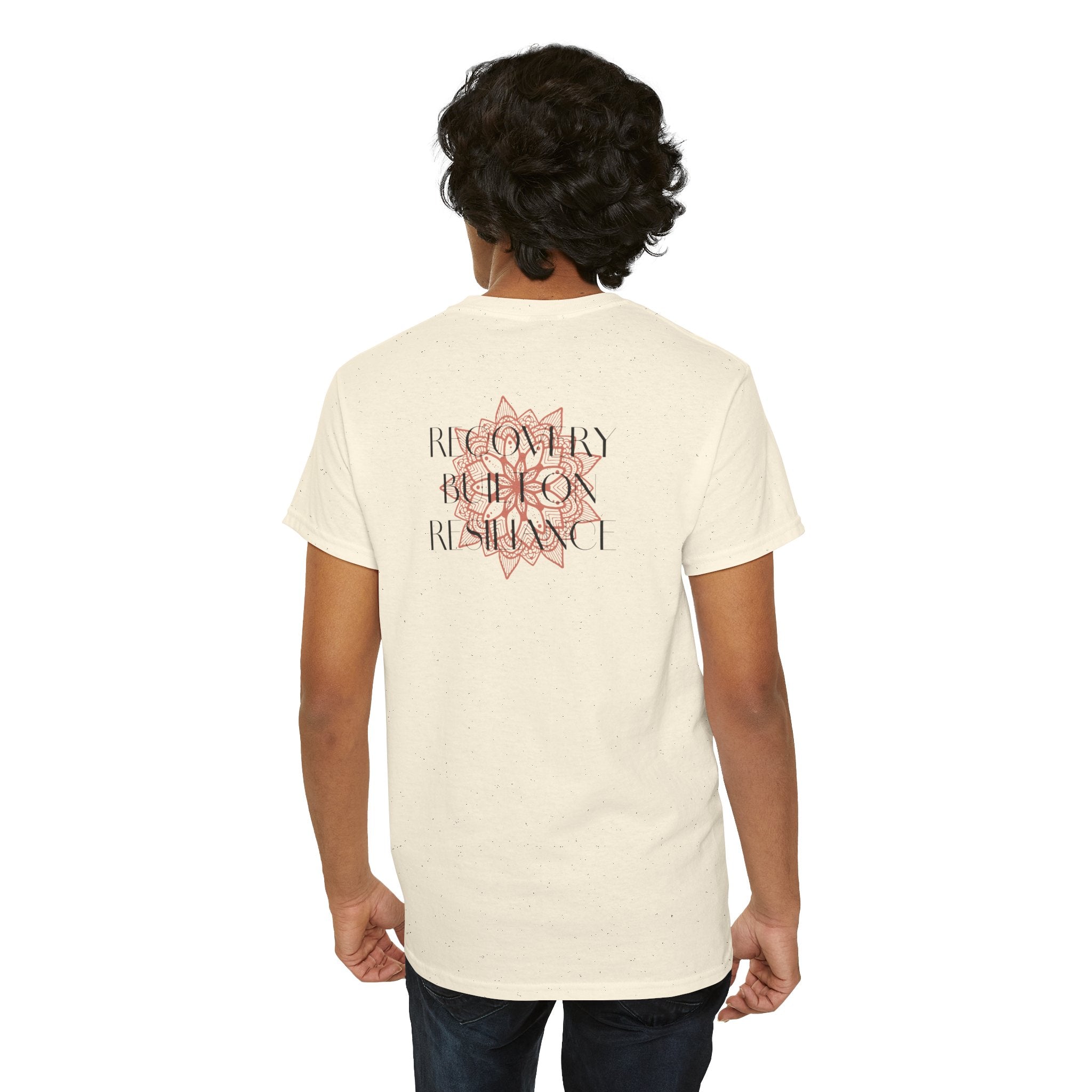 Recovery Built on Resilience Tee — Minimal Lotus Graphic Motivational T‑Shirt