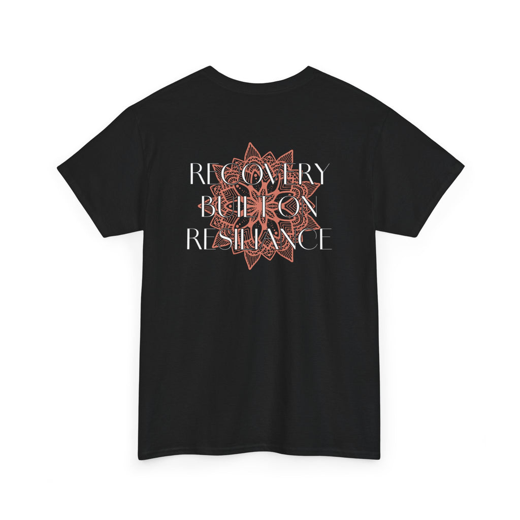 Recovery Built on Resilience Tee — Minimal Lotus Graphic Motivational T‑Shirt