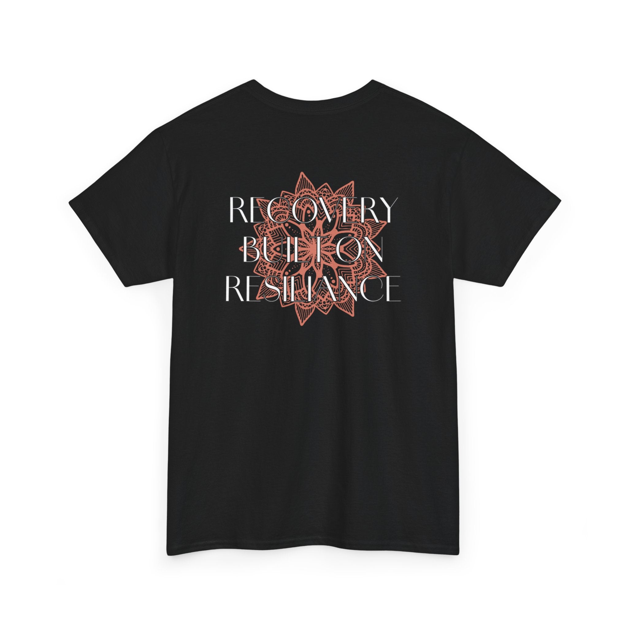 Recovery Built on Resilience Tee — Minimal Lotus Graphic Motivational T‑Shirt