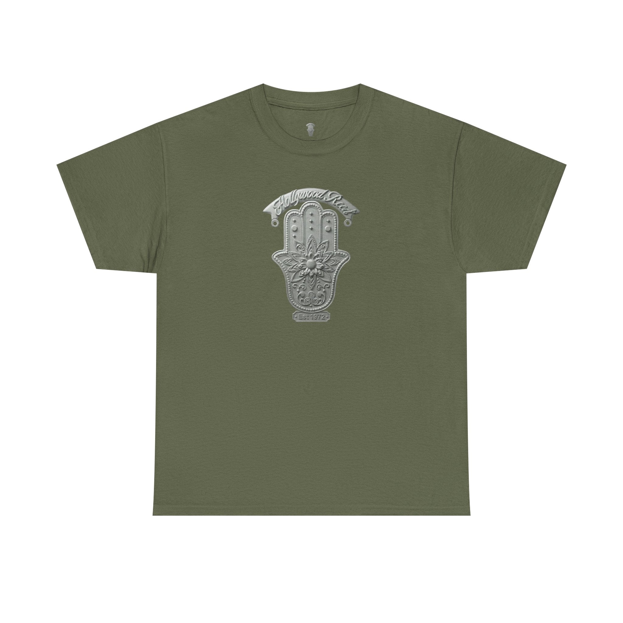 The Hollywood Reed Logo Hamsa Hand Tee — Protective Amulet Graphic T‑Shirt