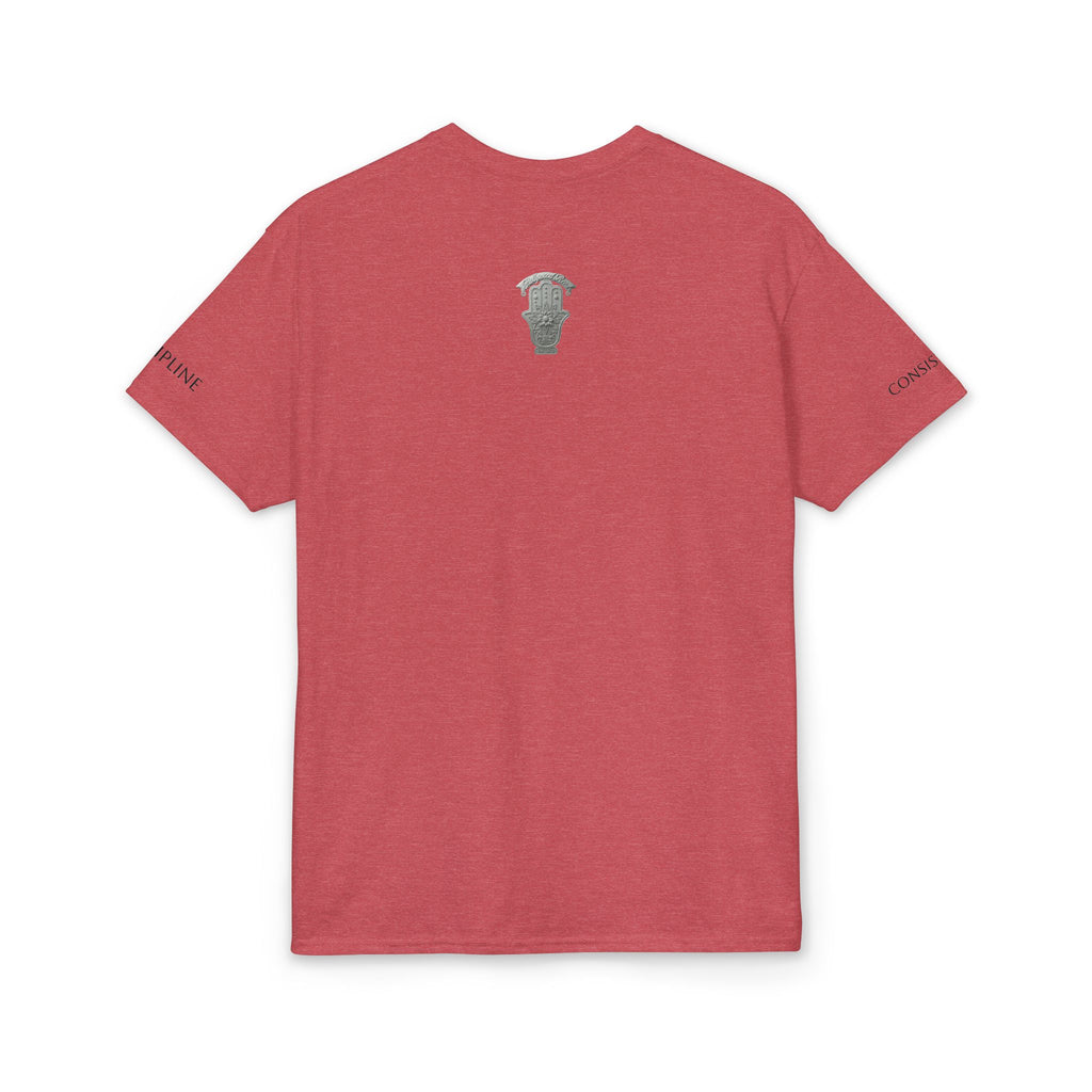 LOCK THE FUCK IN Graphic T‑Shirt — Bold Pink Logo Circle Design