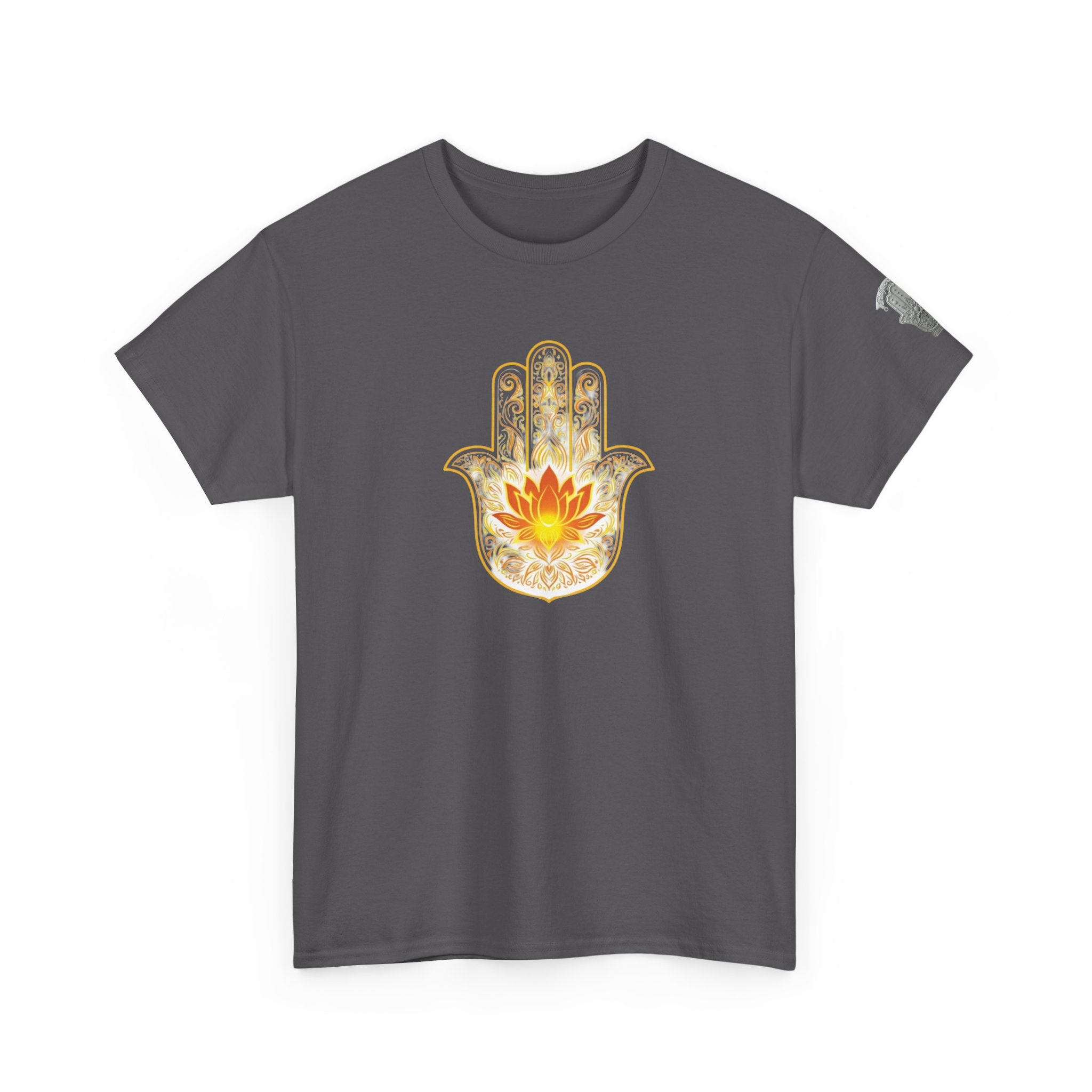 Hamsa Lotus T-Shirt — Spiritual Protection T-Shirt with Lotus and Hamsa Design