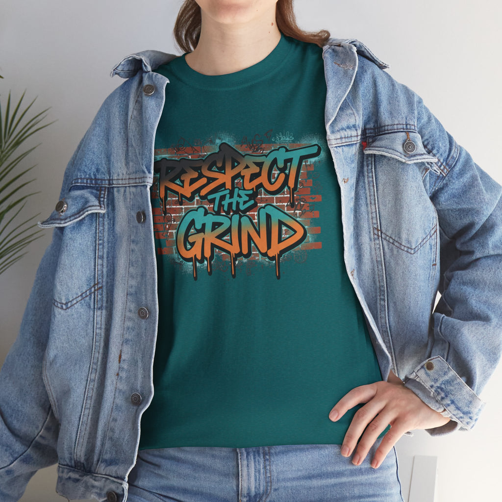 Respect the Grind Graffiti Tee — Urban Motivational Streetwear T‑Shirt