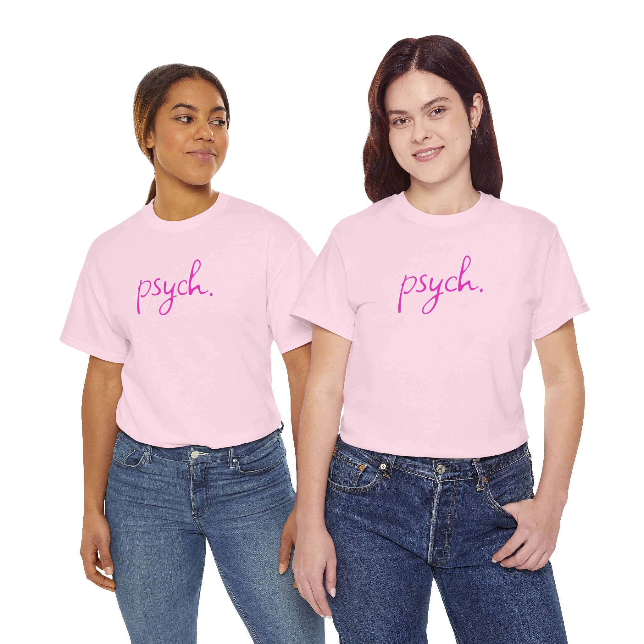 Psych Script T‑Shirt — Minimal Pink "psych." Tee for Psych Students & Mental Health Advocates