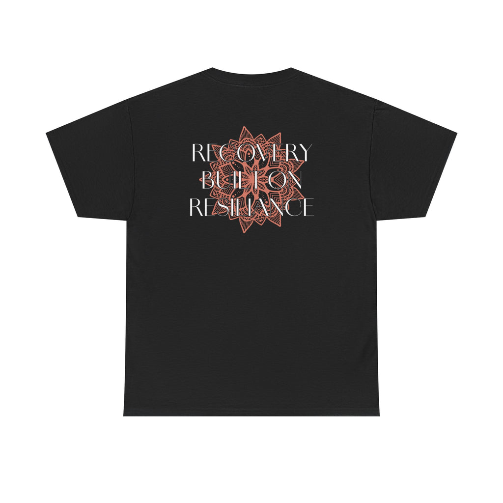 Recovery Built on Resilience Tee — Minimal Lotus Graphic Motivational T‑Shirt