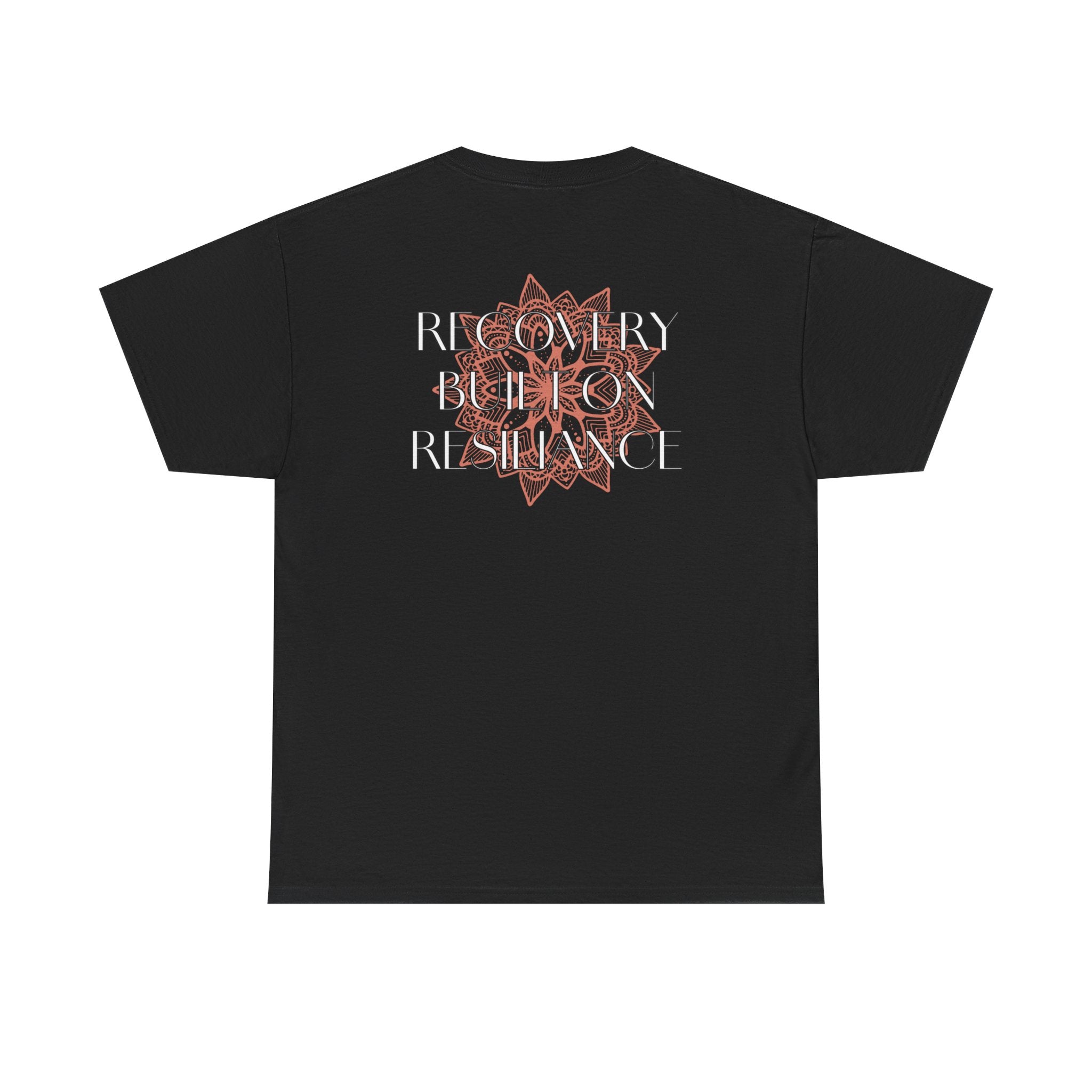 Recovery Built on Resilience Tee — Minimal Lotus Graphic Motivational T‑Shirt