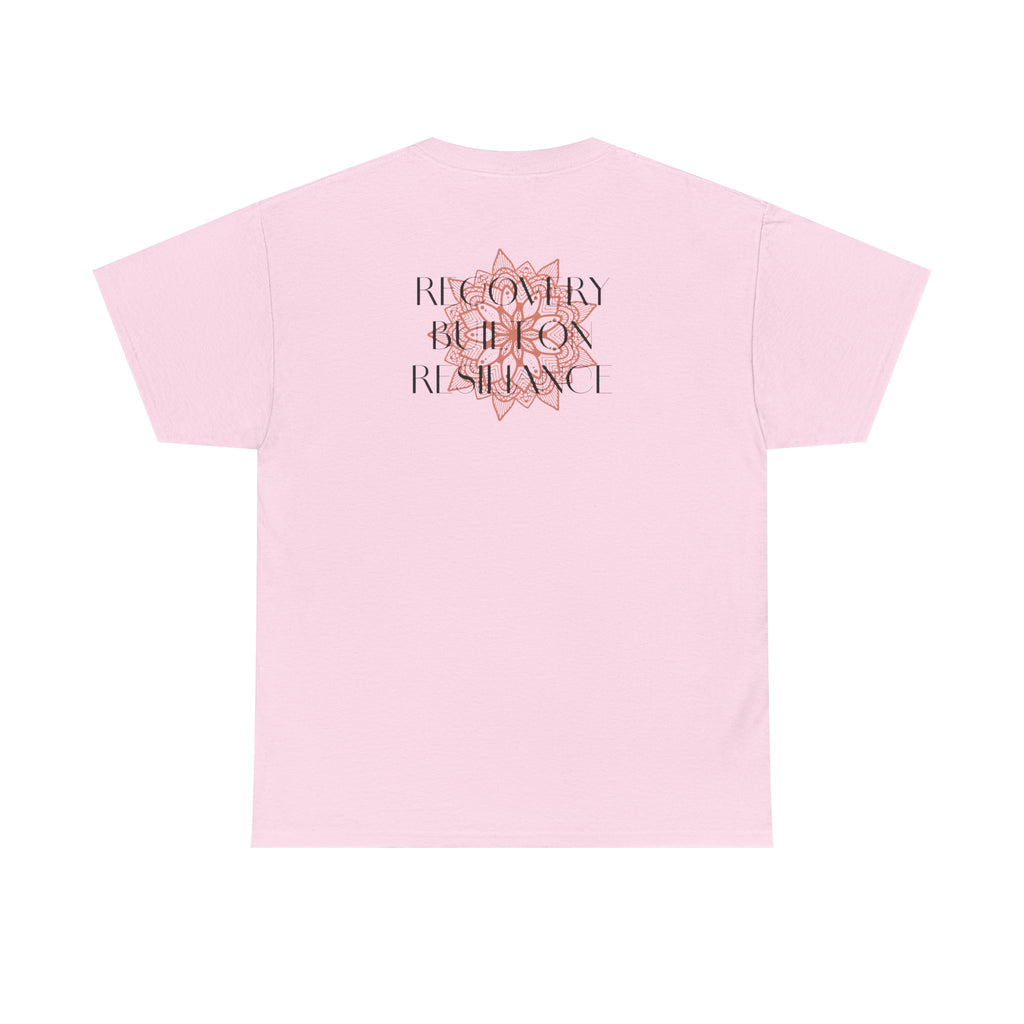 Recovery Built on Resilience Tee — Minimal Lotus Graphic Motivational T‑Shirt