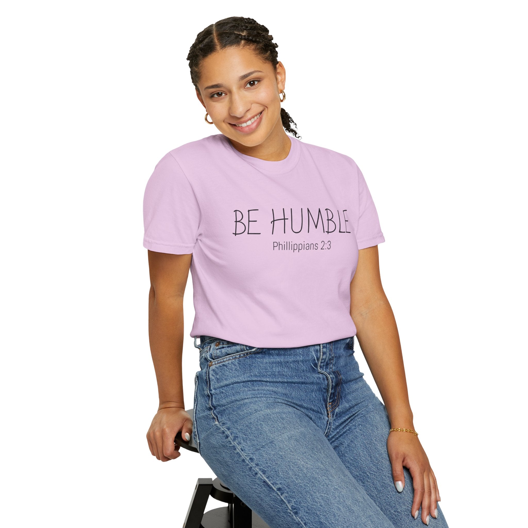 Be Humble T-Shirt — 'Be Humble Philippians 2:3' Christian Graphic Tee (Back Verse: "Everyone's jealous of what you've got…")