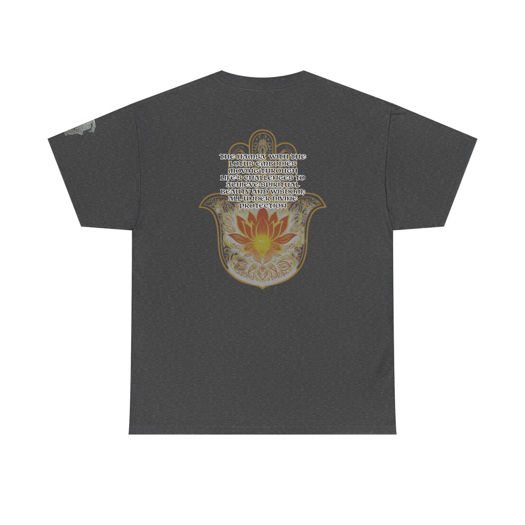 Hamsa Lotus T-Shirt — Spiritual Protection T-Shirt with Lotus and Hamsa Design