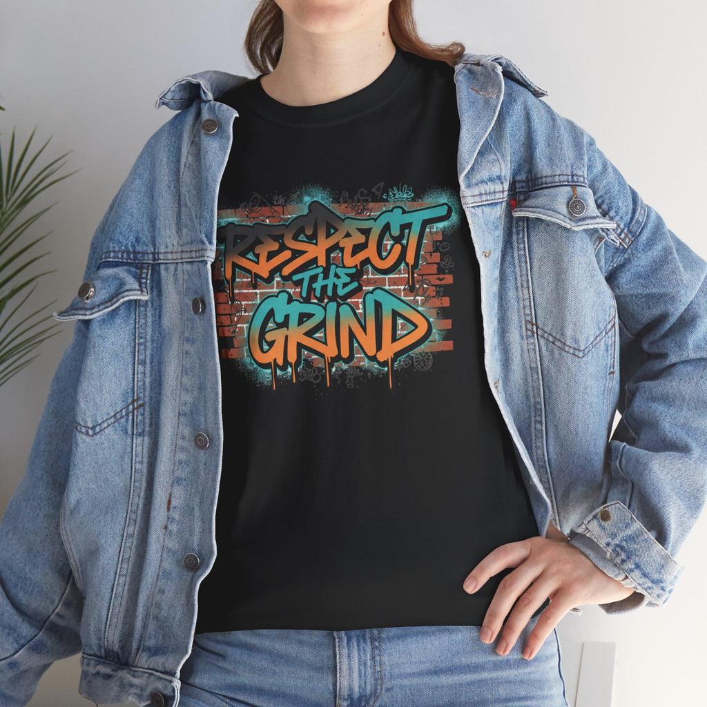 Respect the Grind Graffiti Tee — Urban Motivational Streetwear T‑Shirt