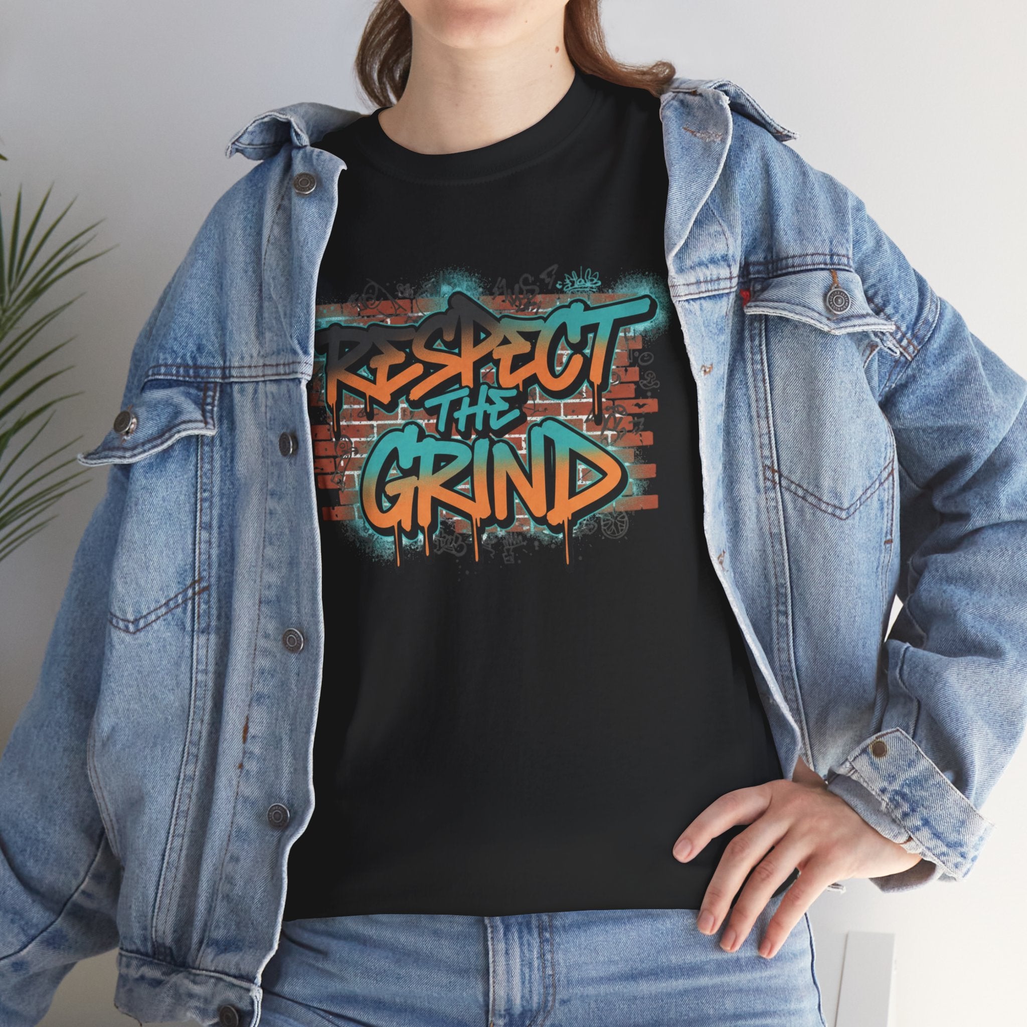 Respect the Grind Graffiti Tee — Urban Motivational Streetwear T‑Shirt