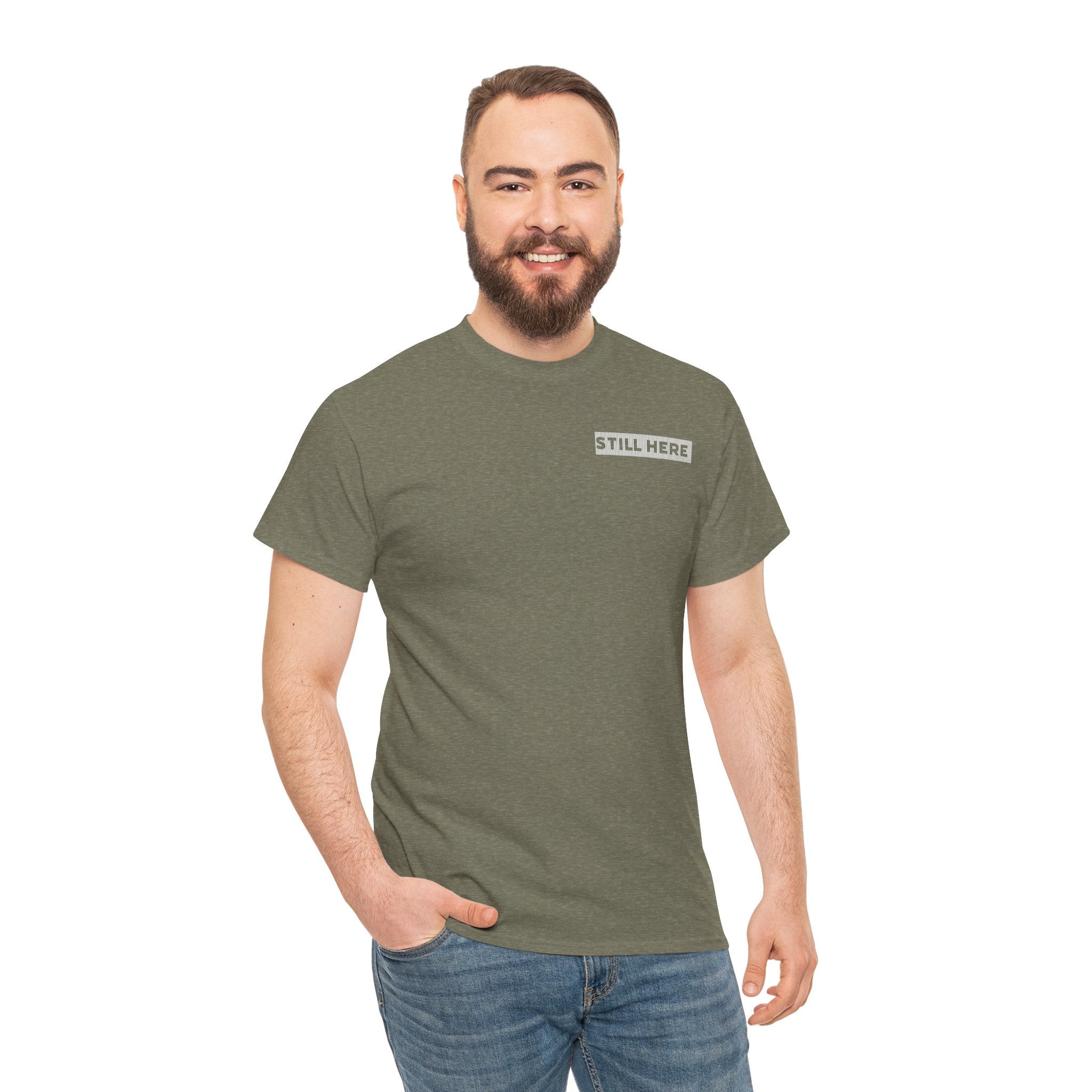 Still Here Tee- Motivational Tshirt by Recovery Cartel