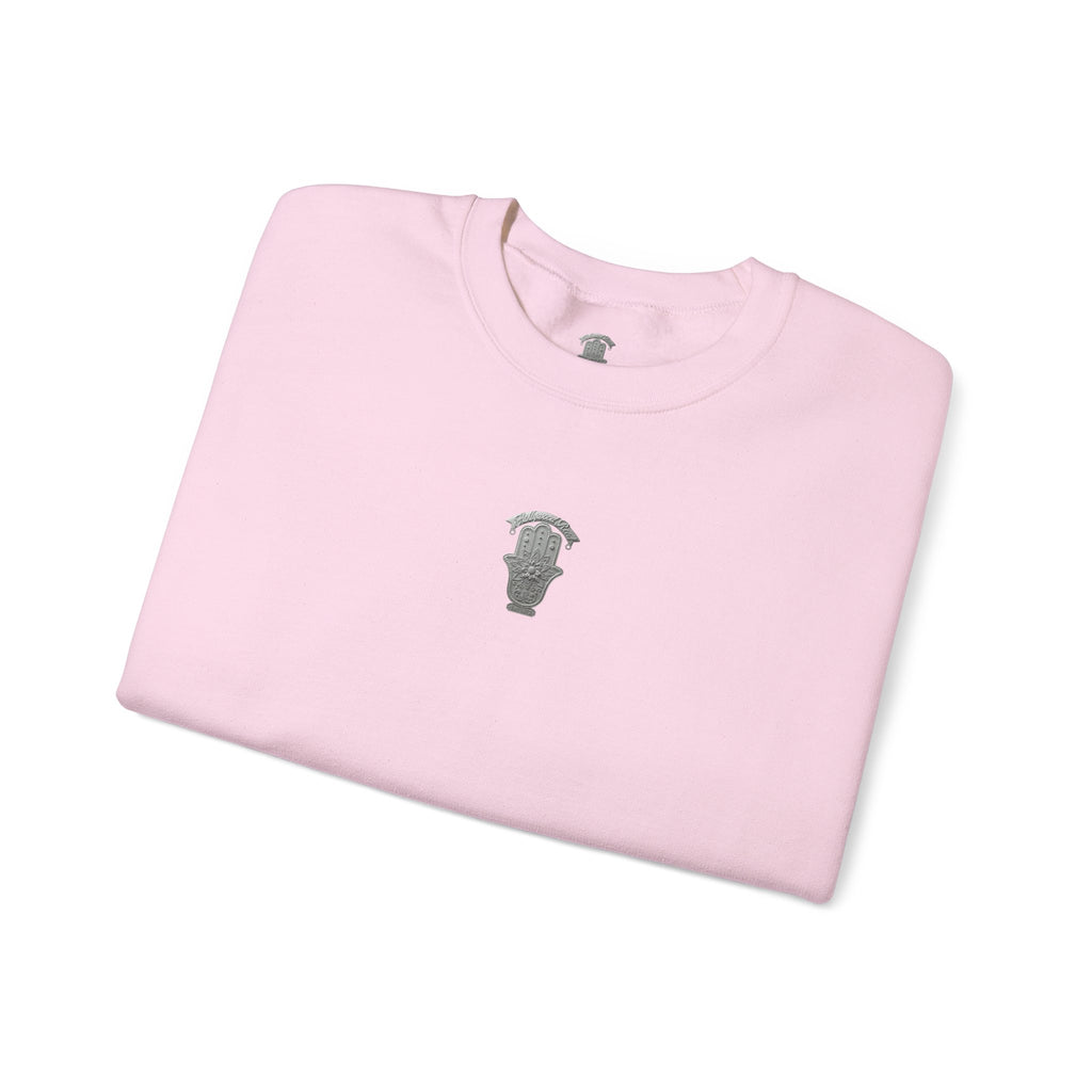 "MAKE YOUR MARK" Colorful Back Print, Sleeve Script Crewneck Sweatshirt