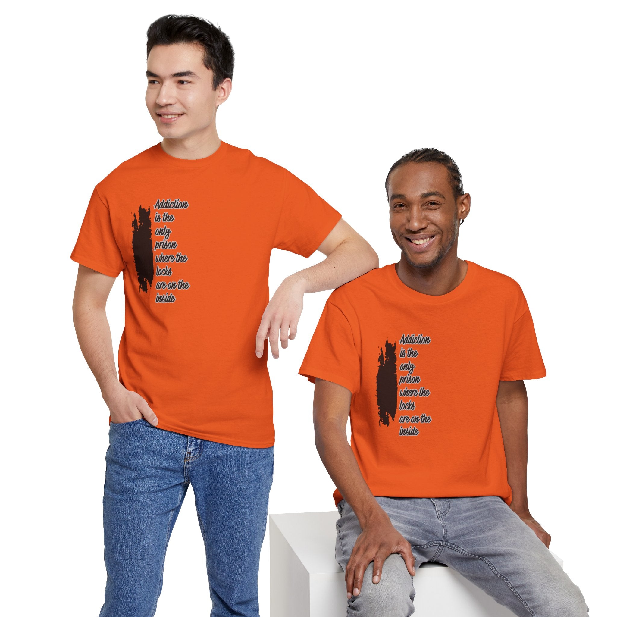 Addiction Is The Only Prison T-Shirt — Inspirational Recovery Tee