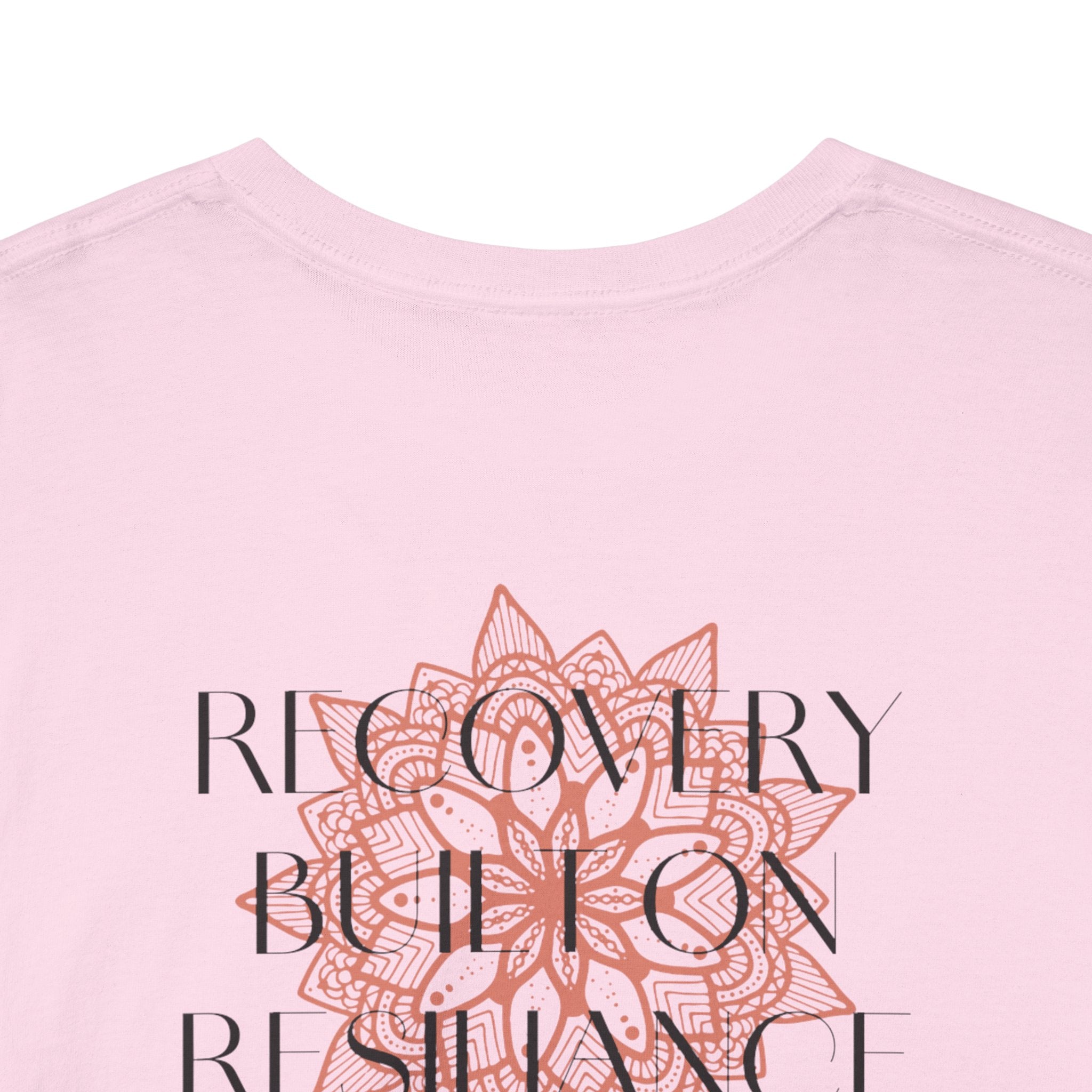 Recovery Built on Resilience Tee — Minimal Lotus Graphic Motivational T‑Shirt