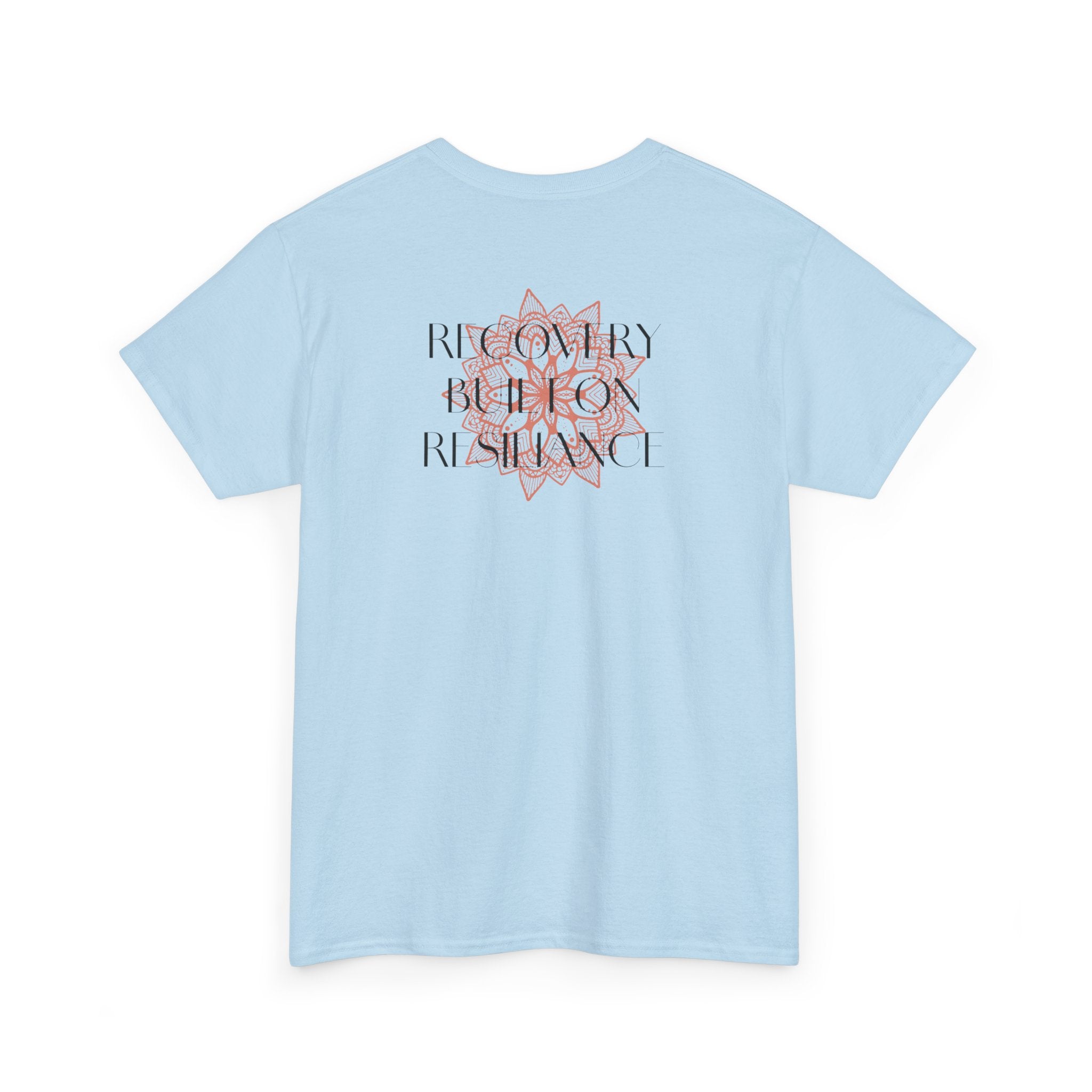 Recovery Built on Resilience Tee — Minimal Lotus Graphic Motivational T‑Shirt