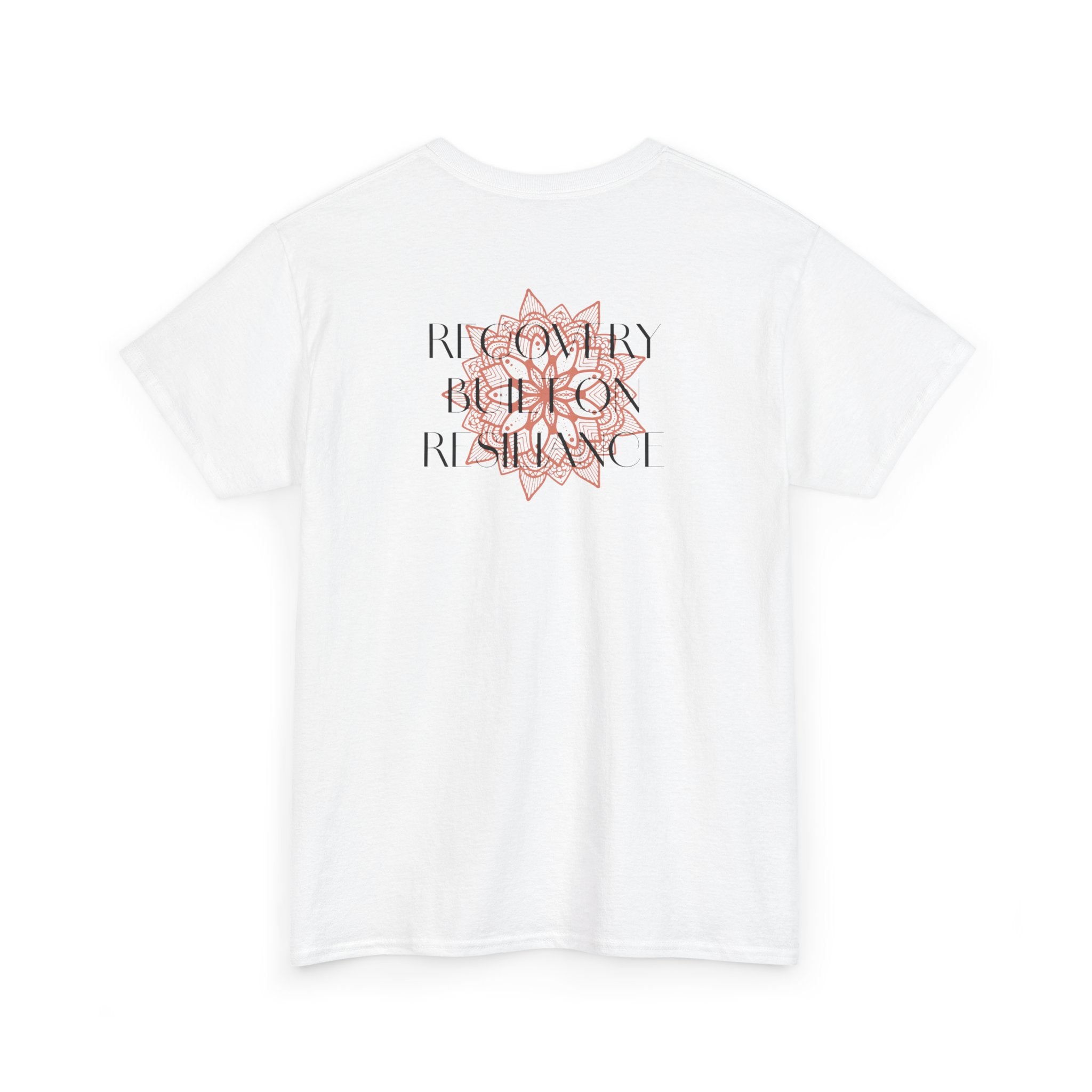 Recovery Built on Resilience Tee — Minimal Lotus Graphic Motivational T‑Shirt