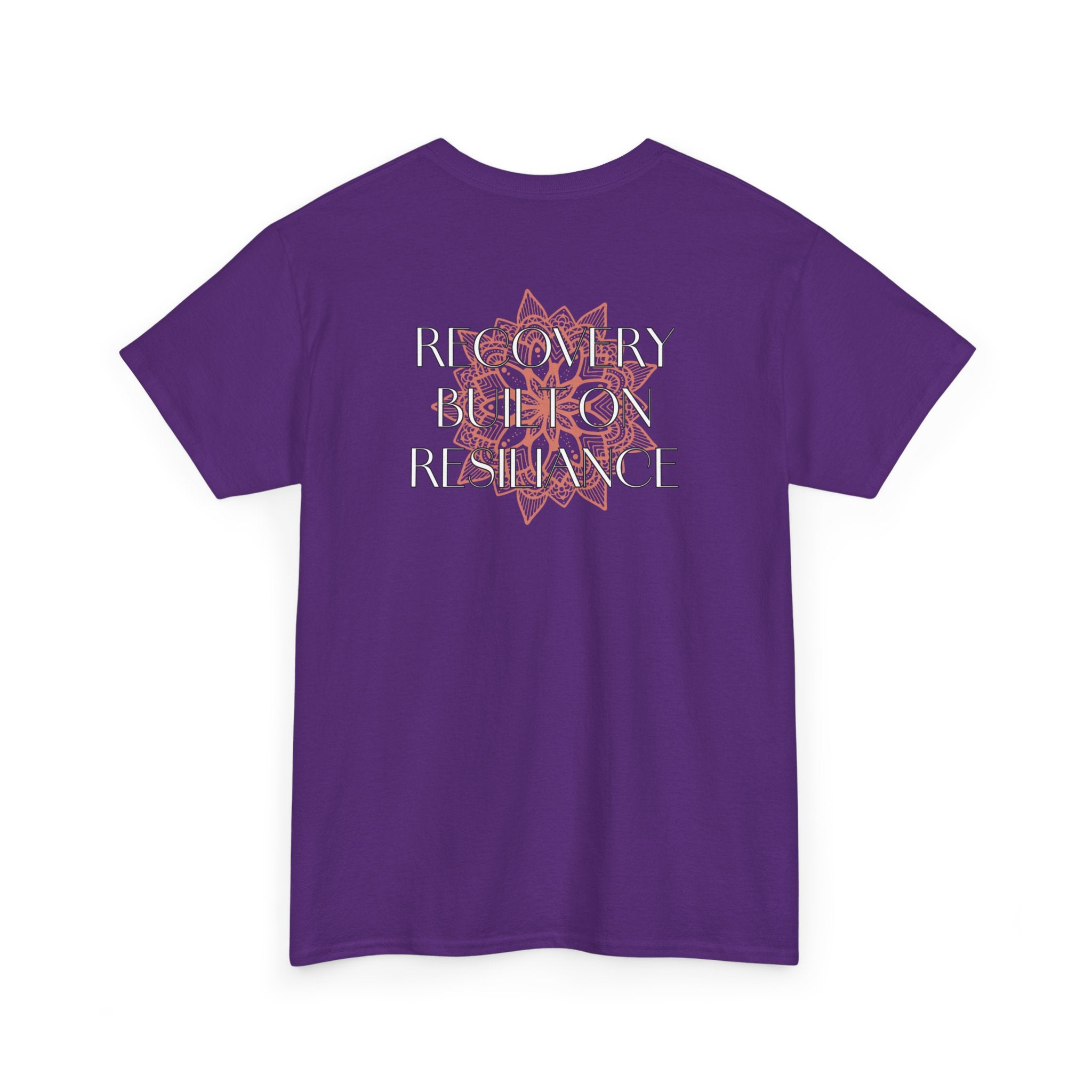 Recovery Built on Resilience Tee — Minimal Lotus Graphic Motivational T‑Shirt